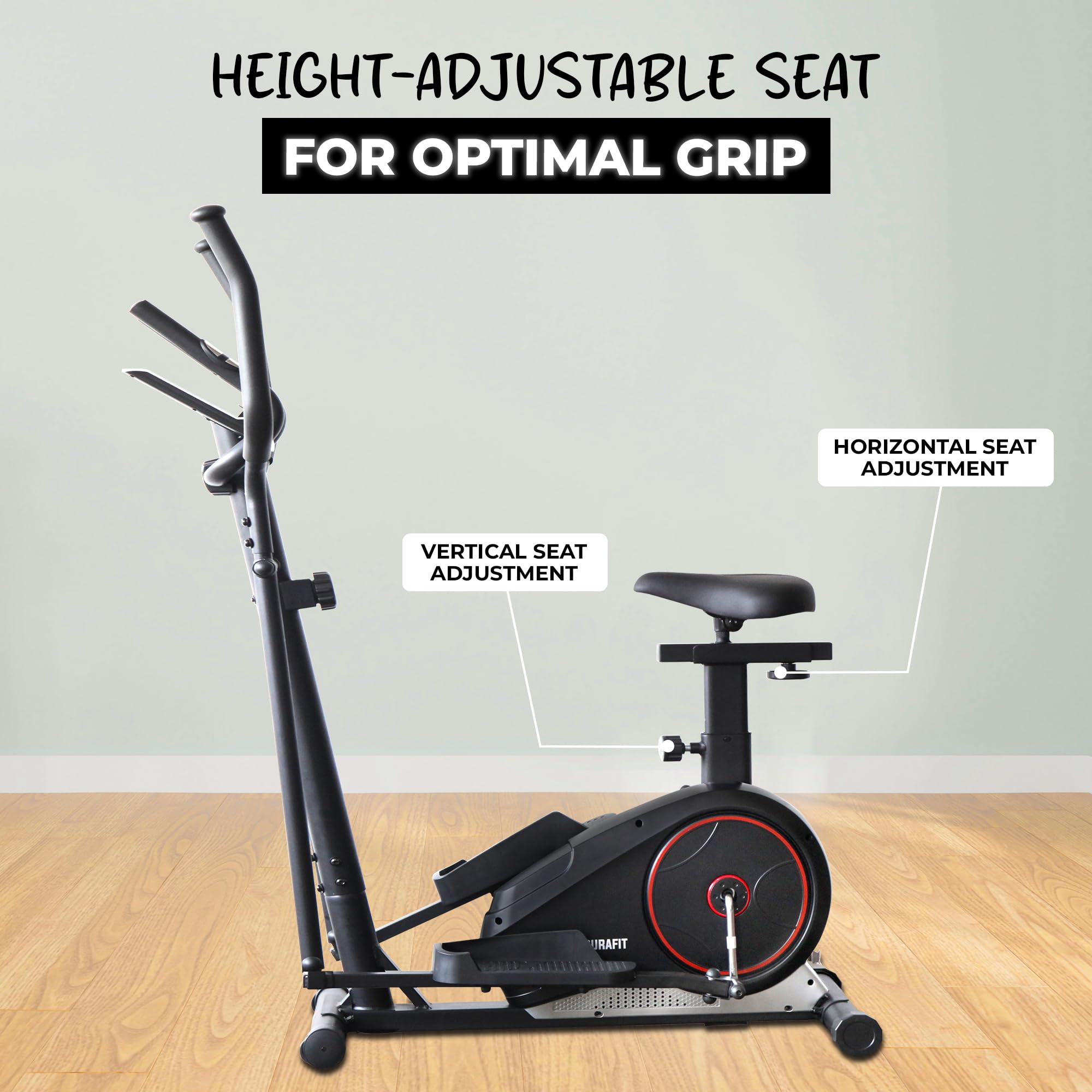 Durafit Adjustable Magnetic Elliptical Trainer – 8 Resistance Levels, LCD, 120 kg Capacity