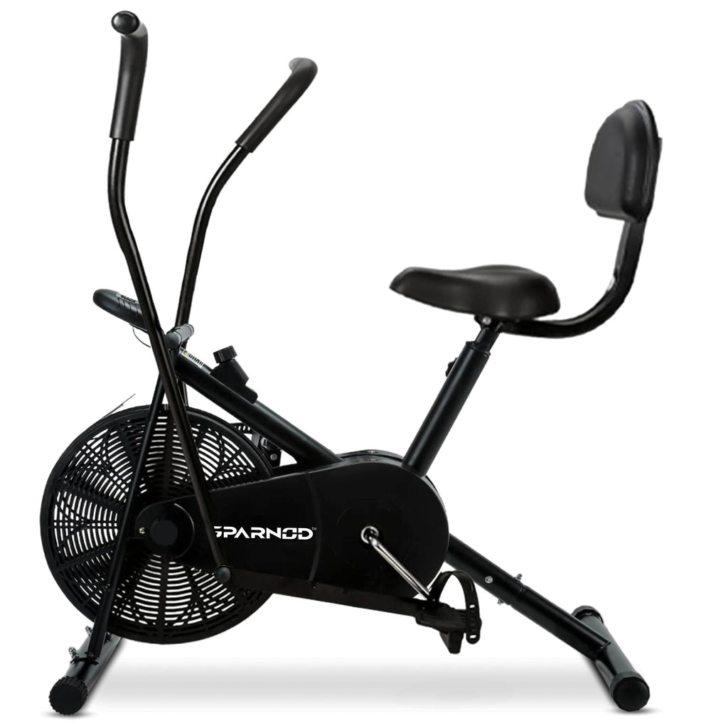Sparnod Fitness SAB-05 Air Bike – Full-Body Dual-Action Cycle w/ Back Support & LCD Tracking