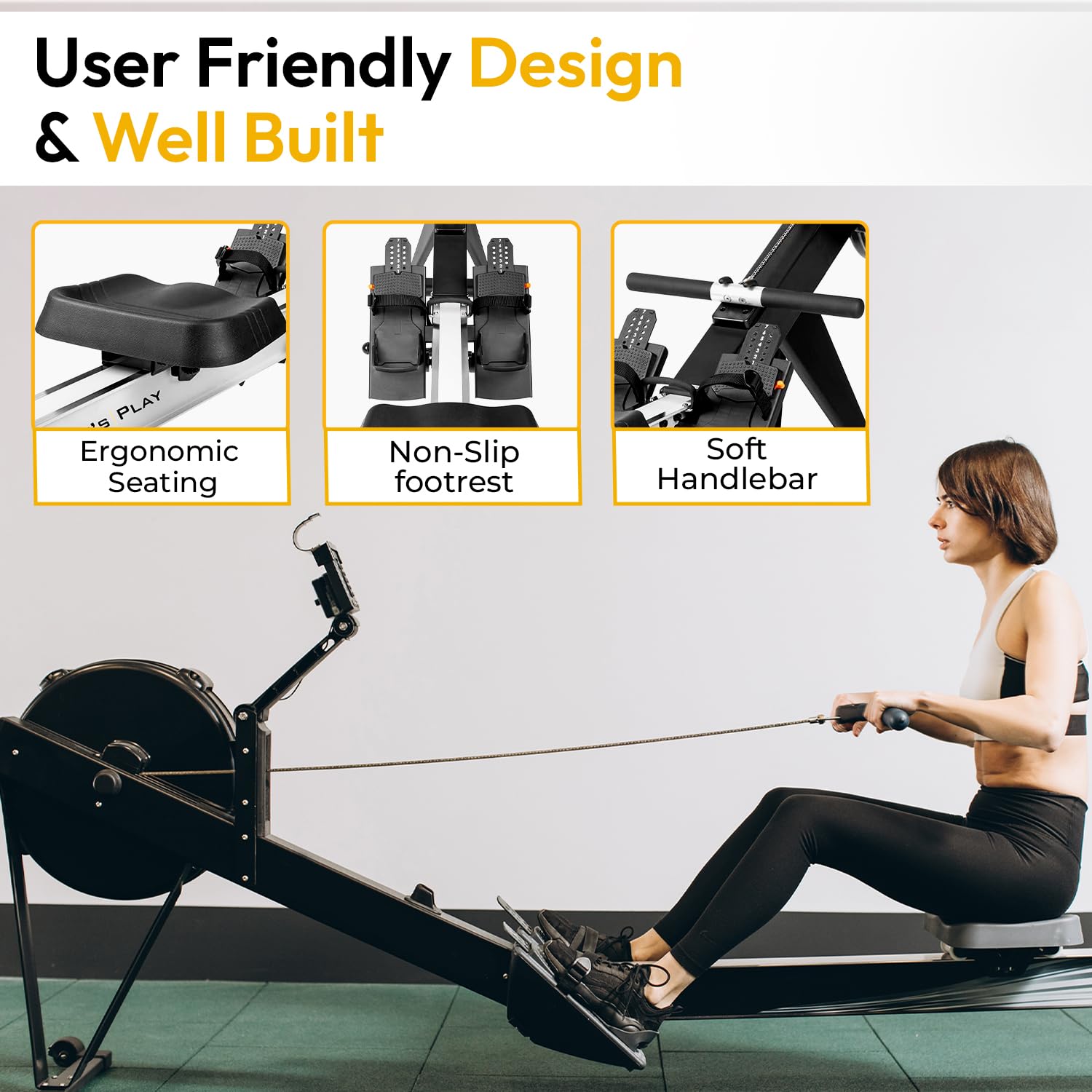 Let’s Play ARCONCEPT2 Air Rower – 10-Level Air Resistance, Foldable Design, LCD Performance Monitor