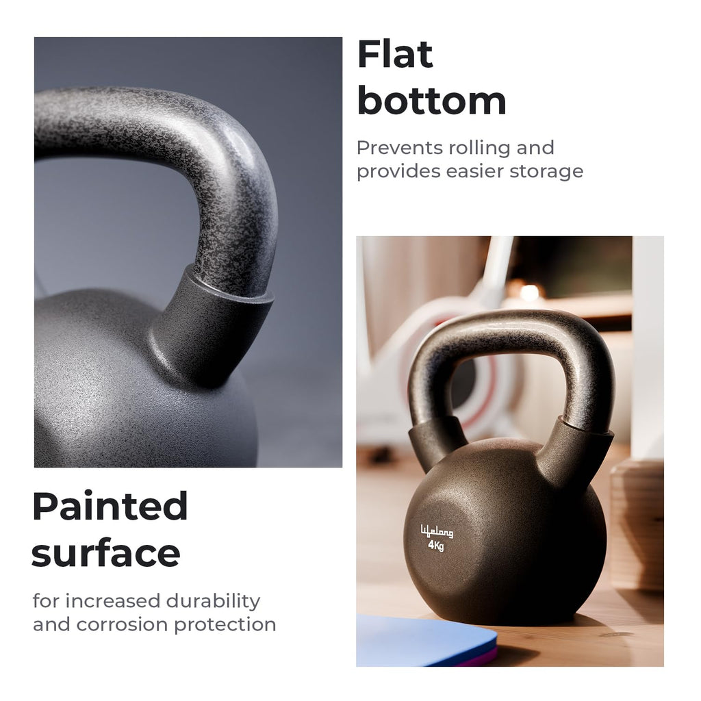 Lifelong Neoprene Coated Cast Iron Kettlebell – Durable Weight for Strength Training