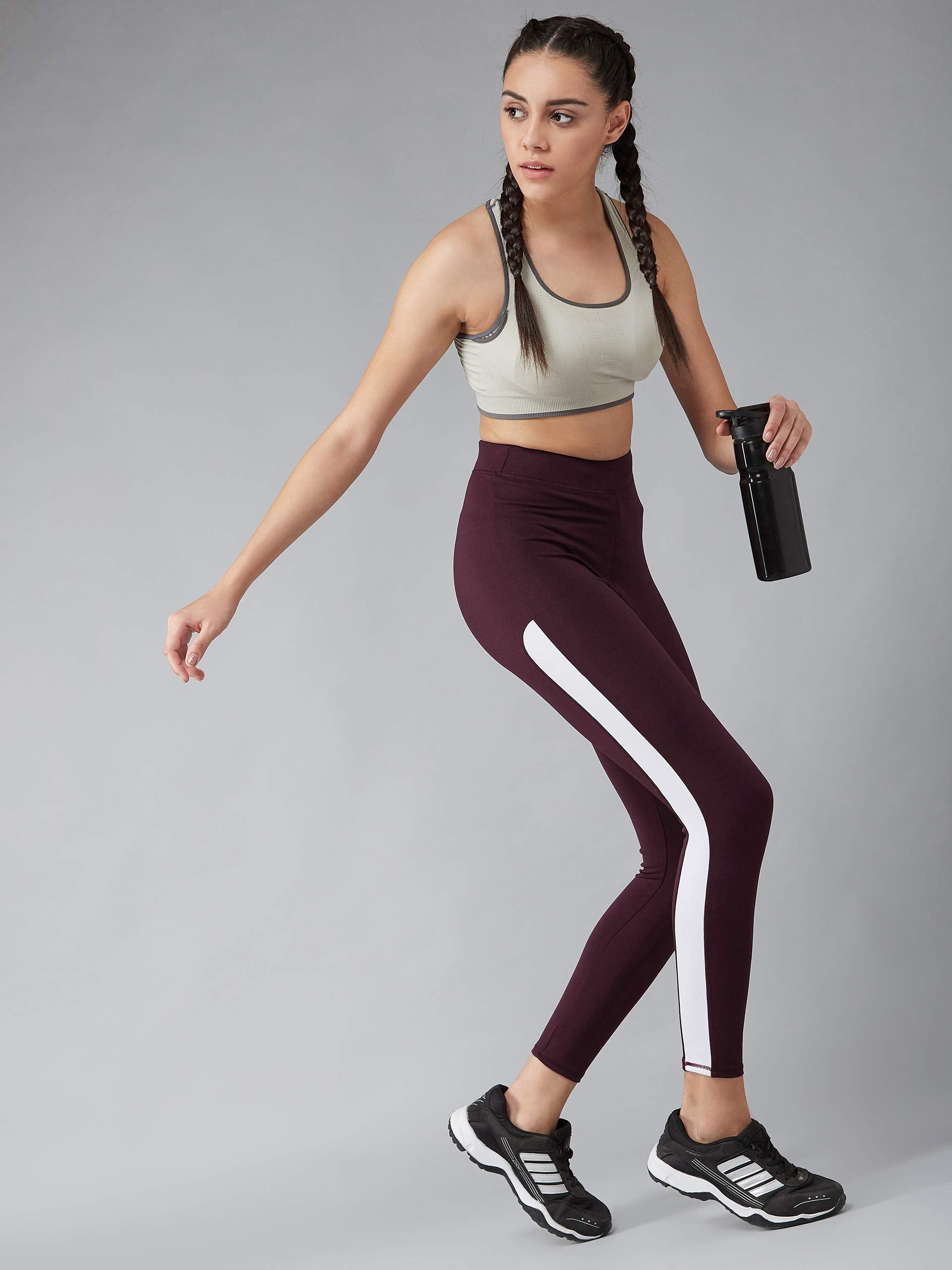 BLINKIN Side-Striped Yoga & Gym Leggings – 4-Way Stretch, Figure-Flattering Fit