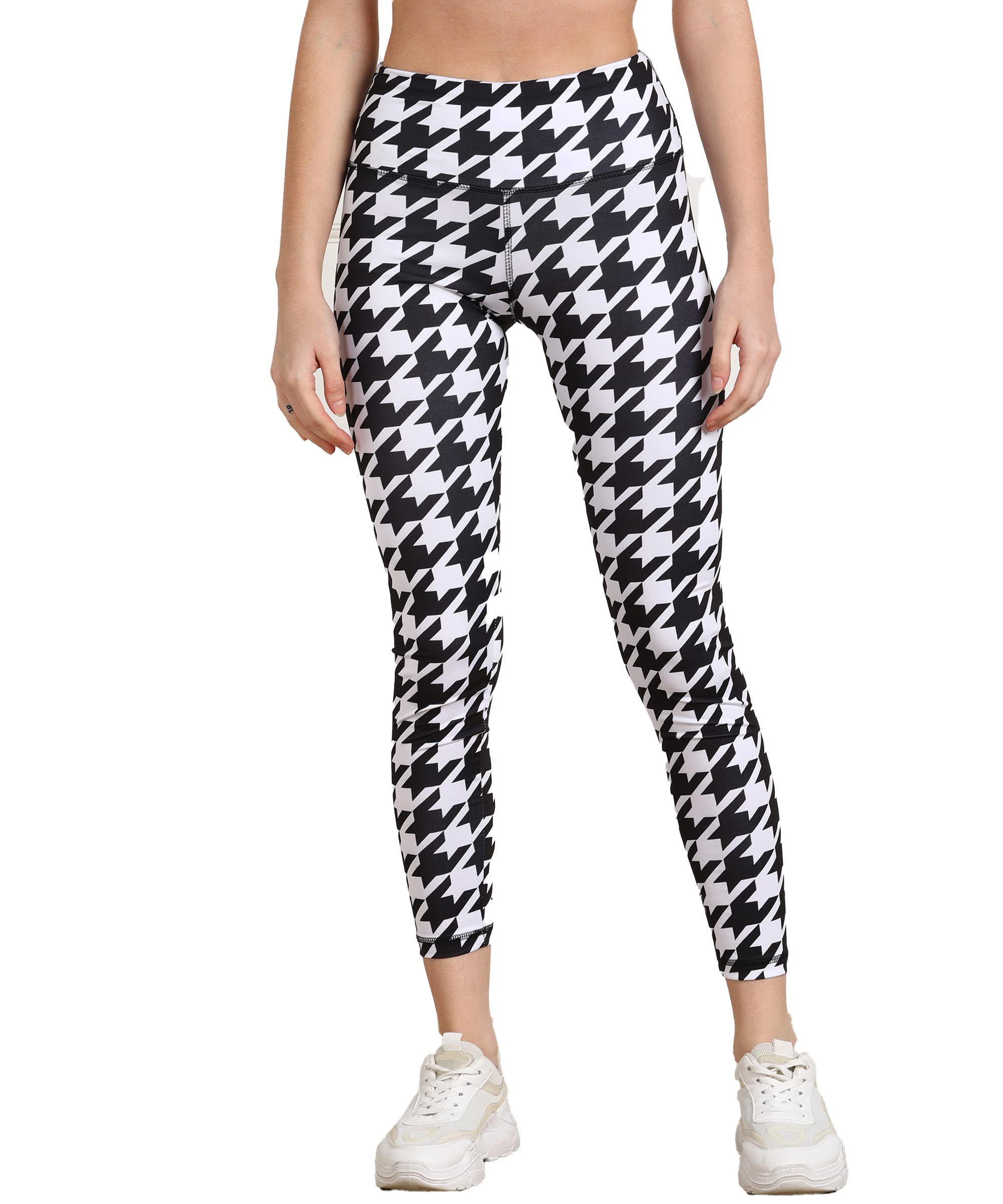 Rock Paper Scissors Stretchable Leggings – Premium Polyester, High-Waist, Black