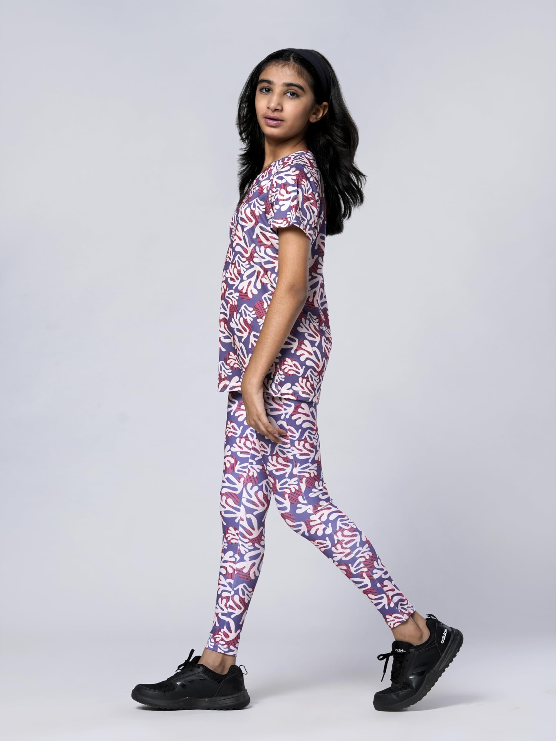 UMILDO Girls Printed Sports Leggings – Stretchy, High-Rise Activewear