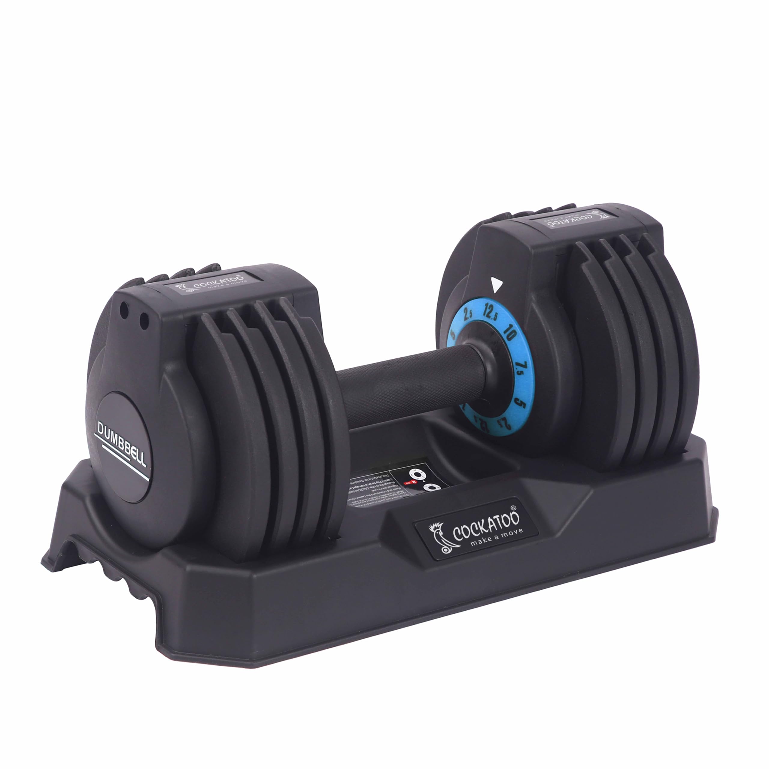 Cockatoo RDB01 Professional Adjustable Dumbbell – 2.5 kg to 12.5 kg Compact Strength Trainer