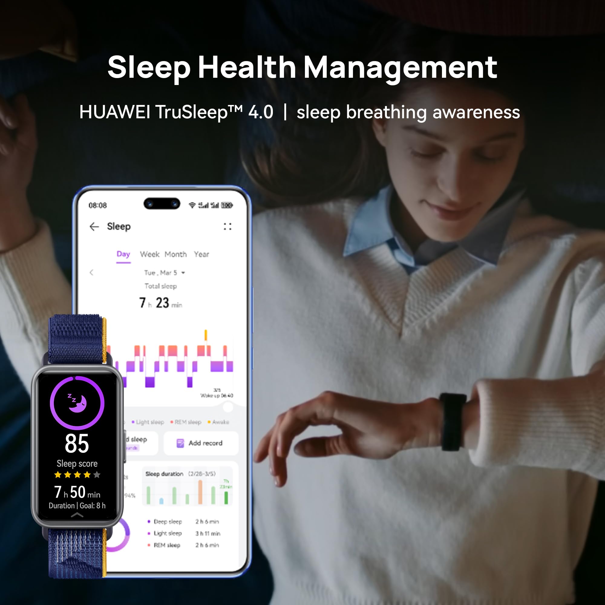 HUAWEI Band 9 Fitness Tracker – Lightweight, AMOLED Display, Auto Brightness & 100 Workout Modes