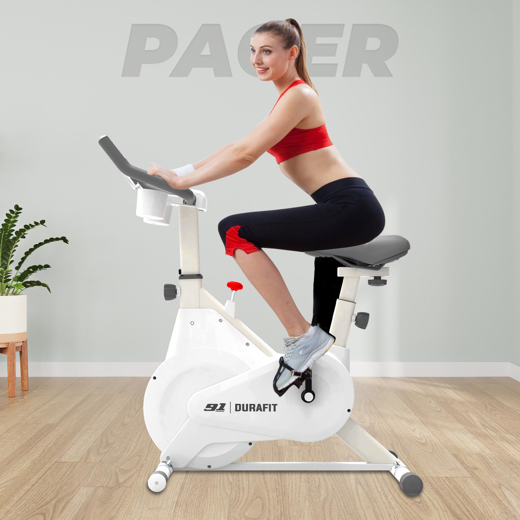 Durafit Pacer Spin Bike – 6 kg Flywheel, 5-Level Magnetic Resistance & LCD Display