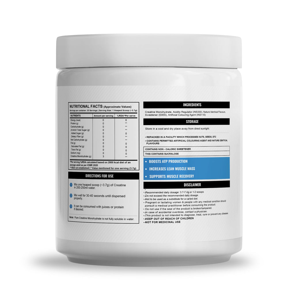 Wellcore Micronised Creatine Monohydrate – 100% Pure, Lab Tested, Rapid Absorption Powder (100 g / 33 Servings)