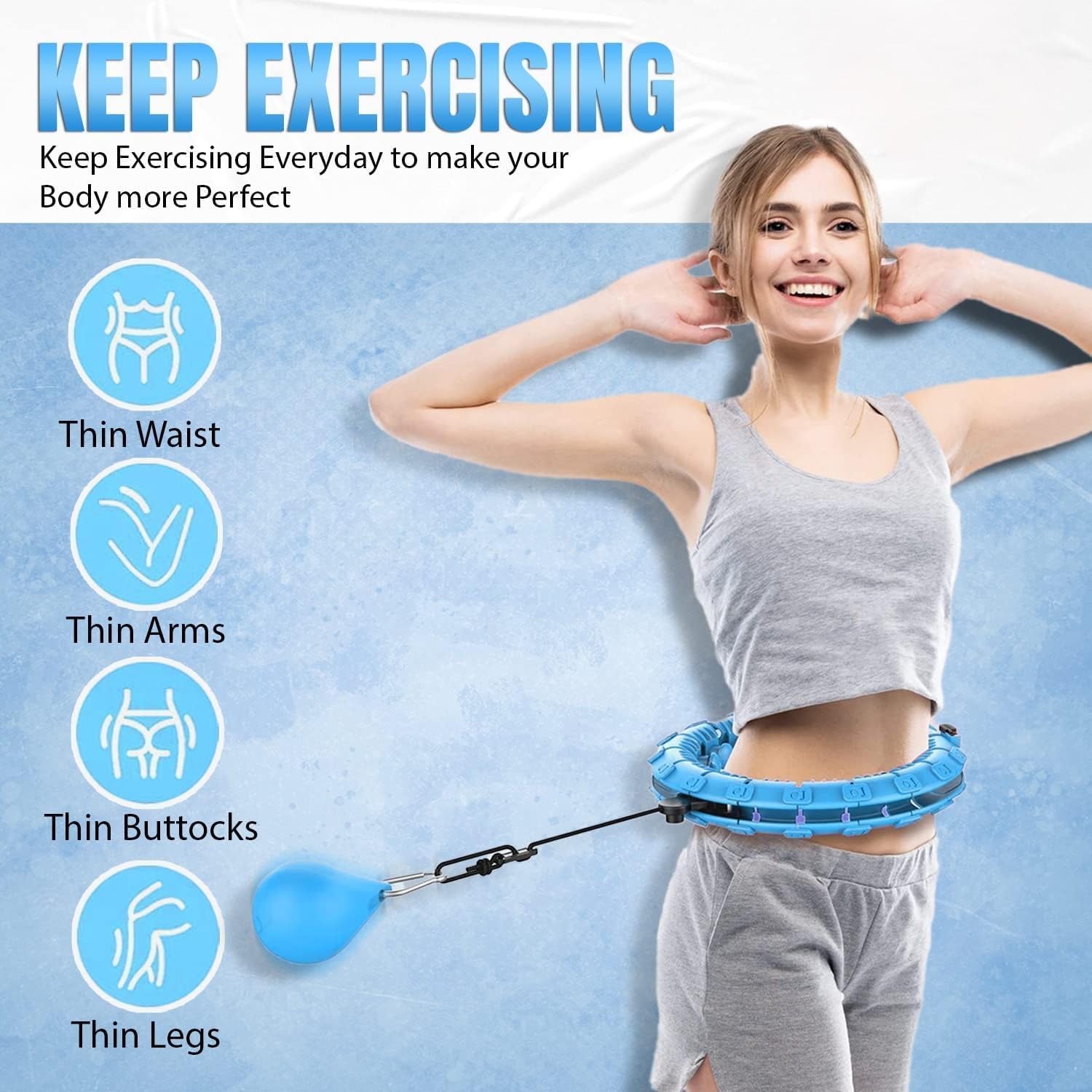 DPCR Infinity Smart Weighted Hoop – 24-Segment Adjustable Fitness & Waist-Trimming Hoop