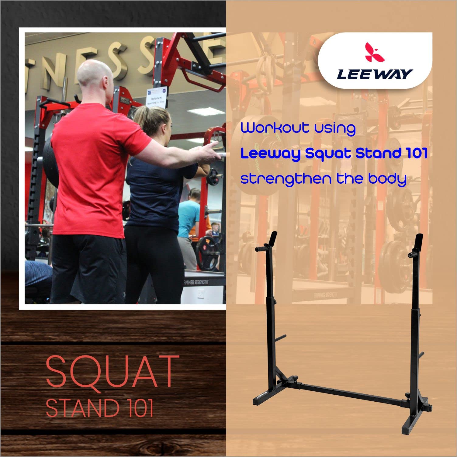 Leeway National Bodyline Adjustable Barbell Set – Fits 5 ft Straight & 3 ft Curl Rods (Plates with 31 mm Bore)