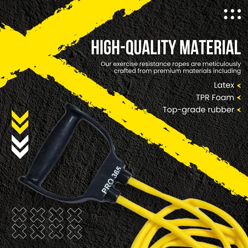 PRO365 Natural Latex Resistance Tube – 25 kg (≈55 lb) Resistance, Foam Handle, Door Anchor