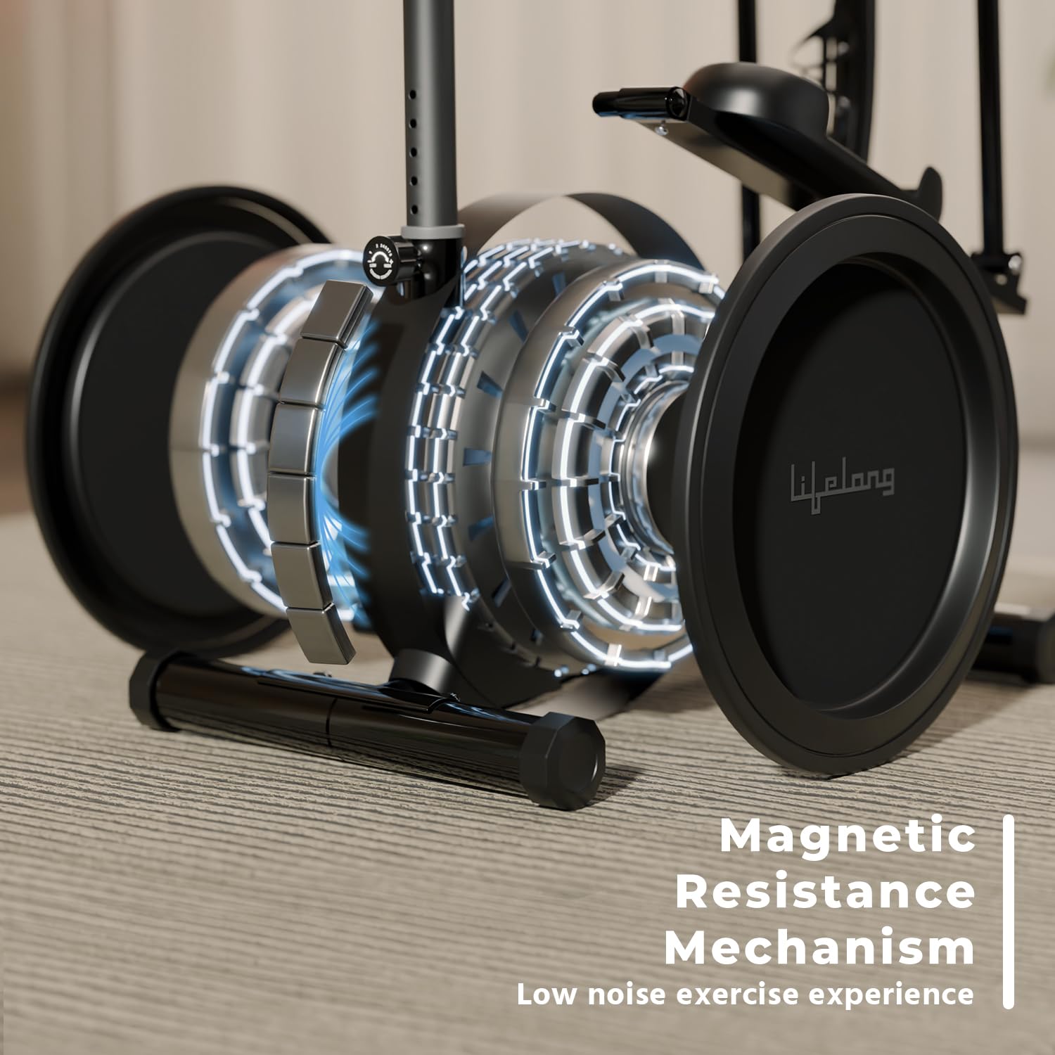 Lifelong Elliptical Trainer – Adjustable Magnetic Resistance, Sturdy Alloy Frame, LCD Tracker