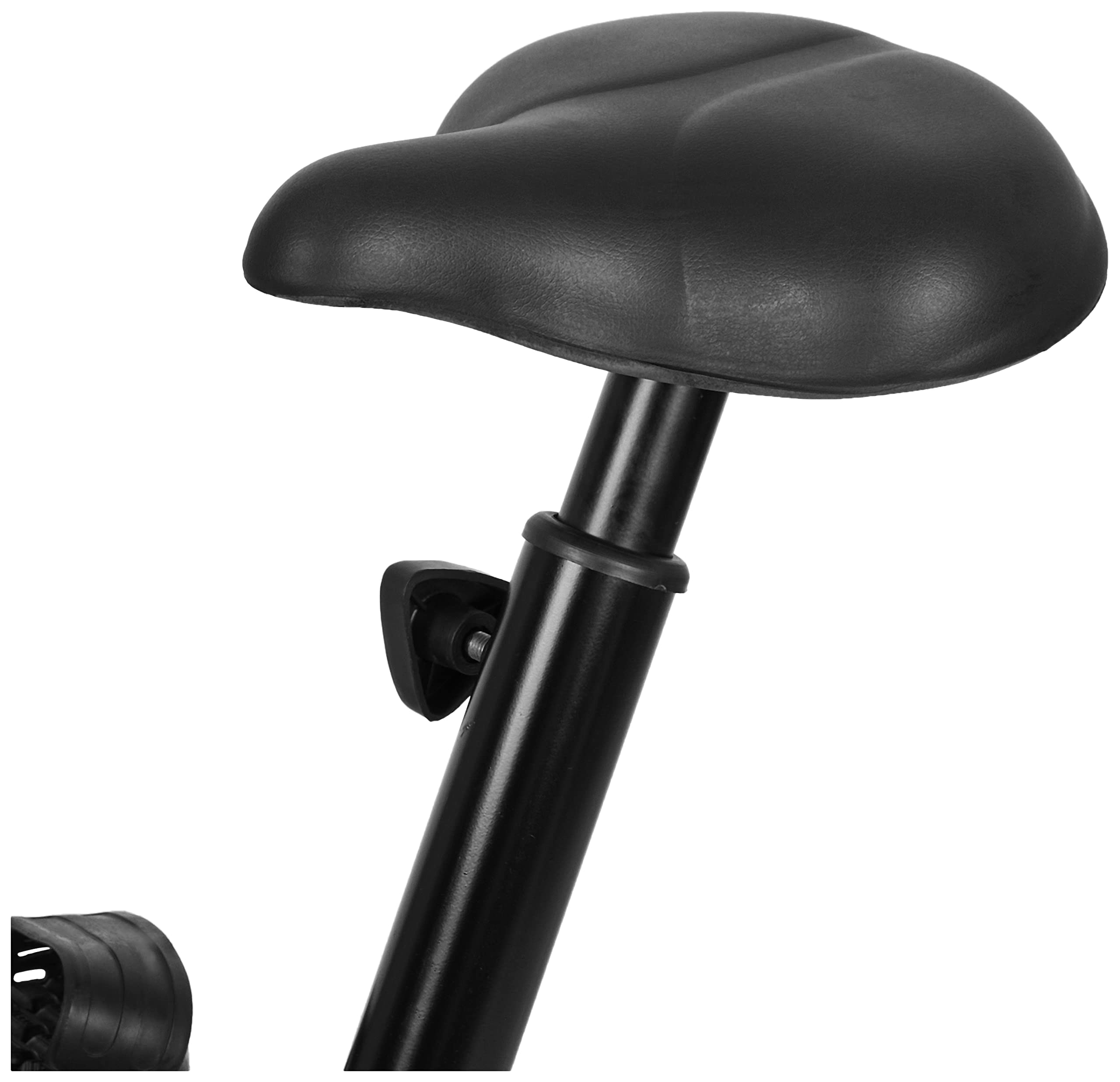 AmazonBasics Stationary Exercise Bike – Adjustable Cushioned Seat & Dual-Workout Handles (Upright/Air)