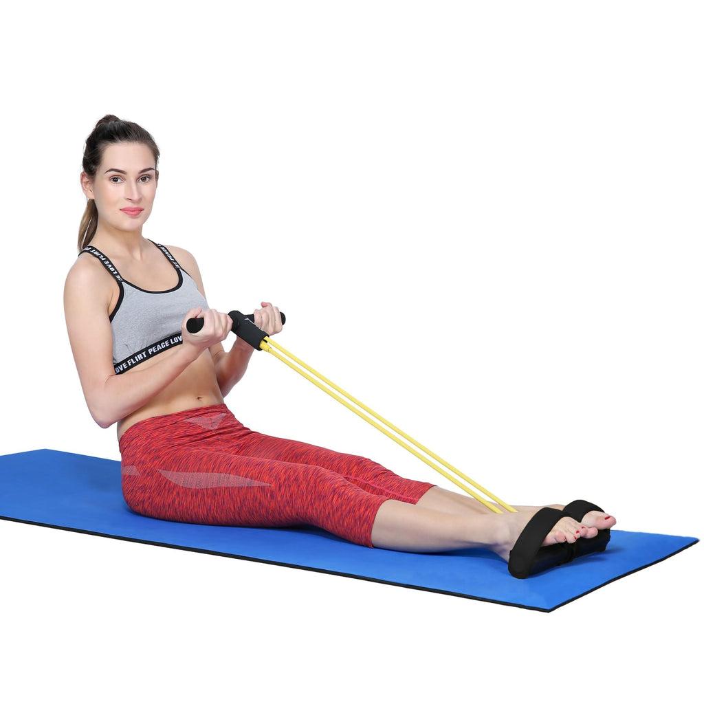 Spike Black Tummy Trimmer – Latex Pull Rope & Foot Pedal Body Sculpting Device