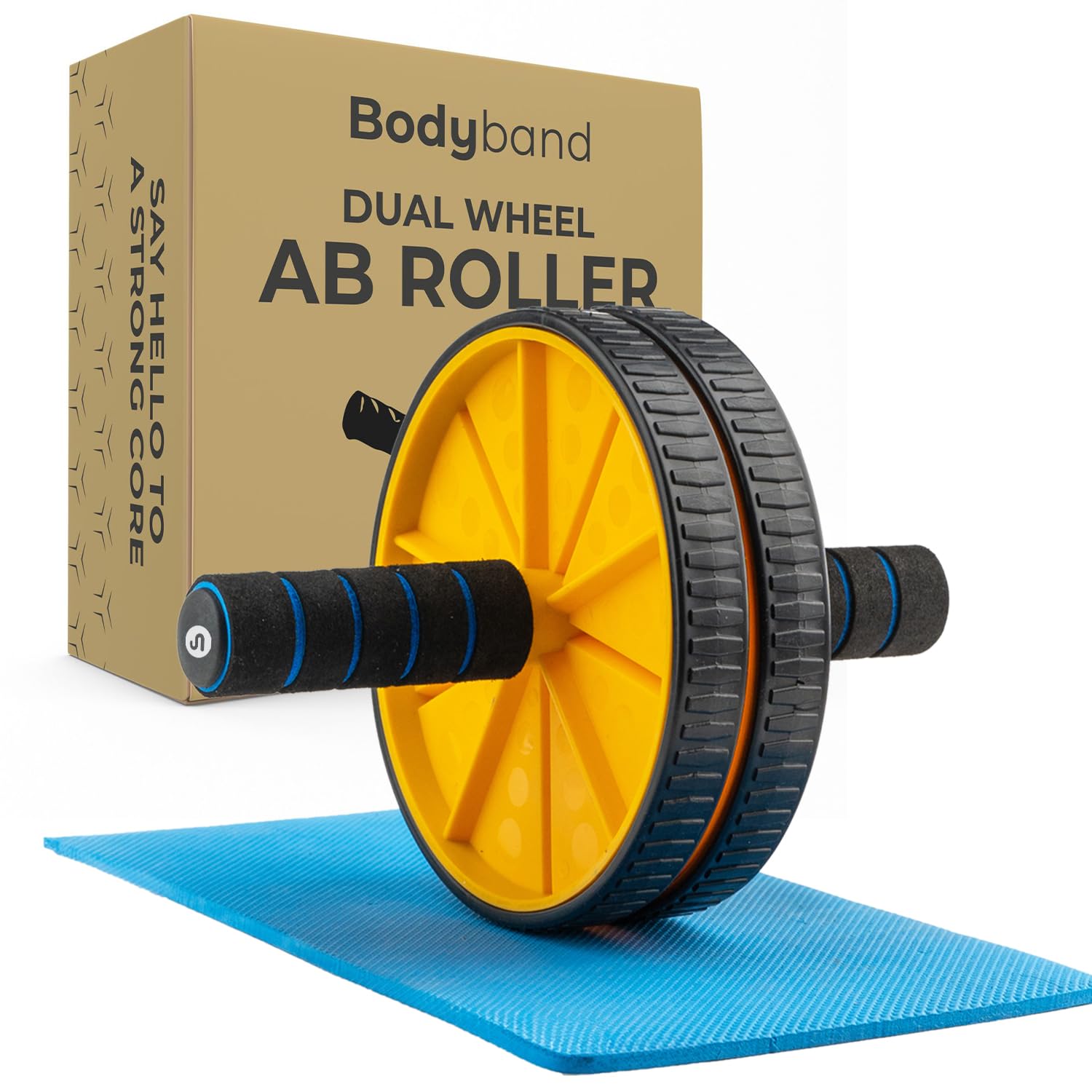 Bodyband Abs Roller – Black/Yellow Plastic Ab Wheel (Max Load 100 kg)