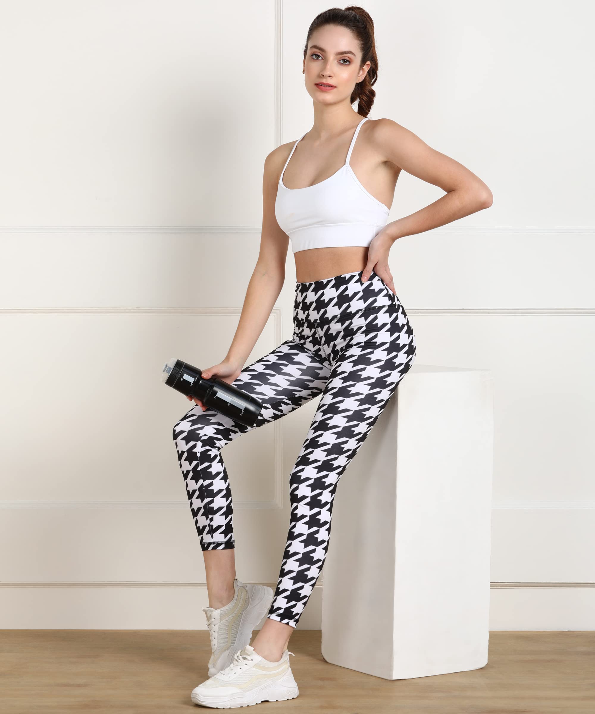 Rock Paper Scissors Stretchable Leggings – Premium Polyester, High-Waist, Black