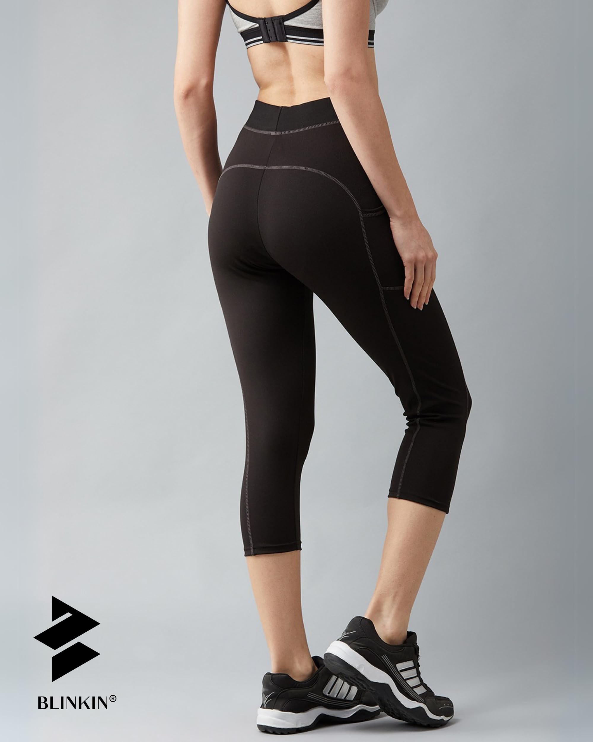 BLINKIN High-Waist Workout Leggings – 4-Way Stretch with Deep Side Pockets