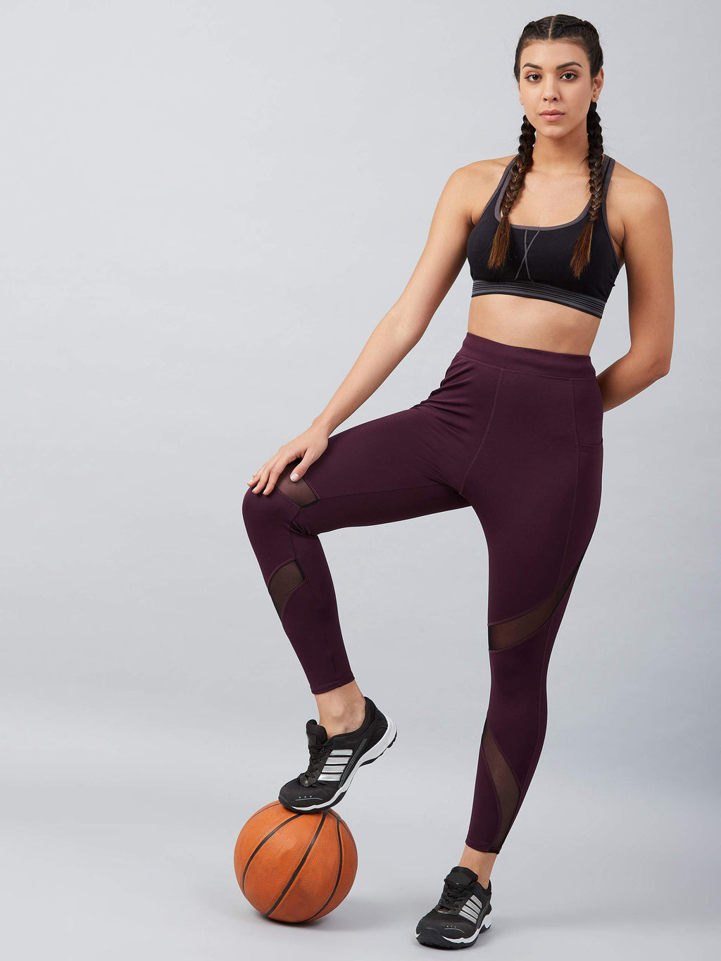 BLINKIN Highwaist Leggings with Pockets – Maroon, Size L