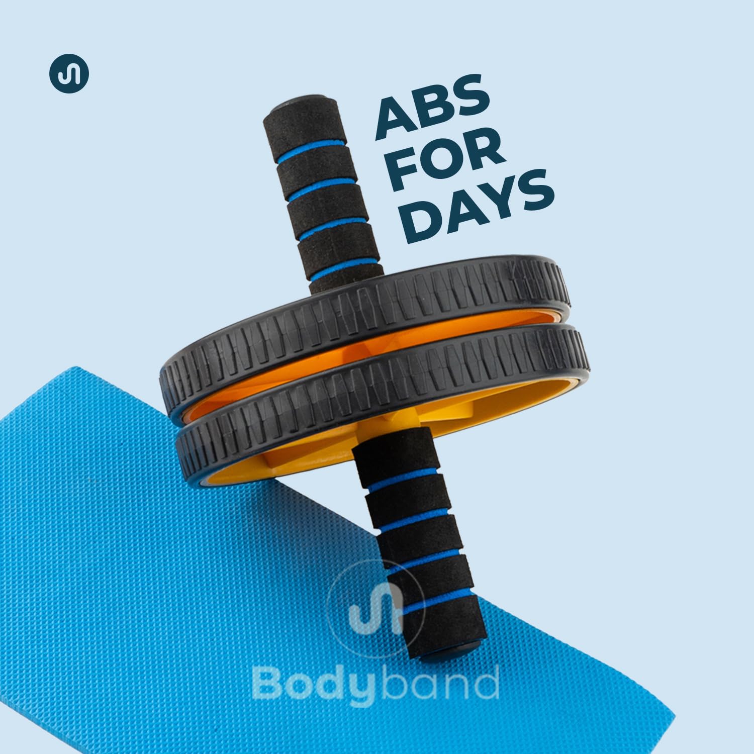 Bodyband Abs Roller – Black/Yellow Plastic Ab Wheel (Max Load 100 kg)