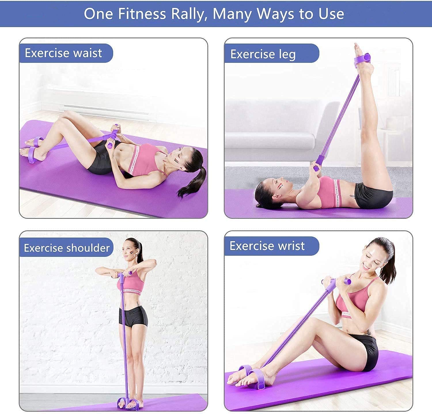 4-Tube Training Band Set – CrossFit Full-Body Resistance with Foam Handles