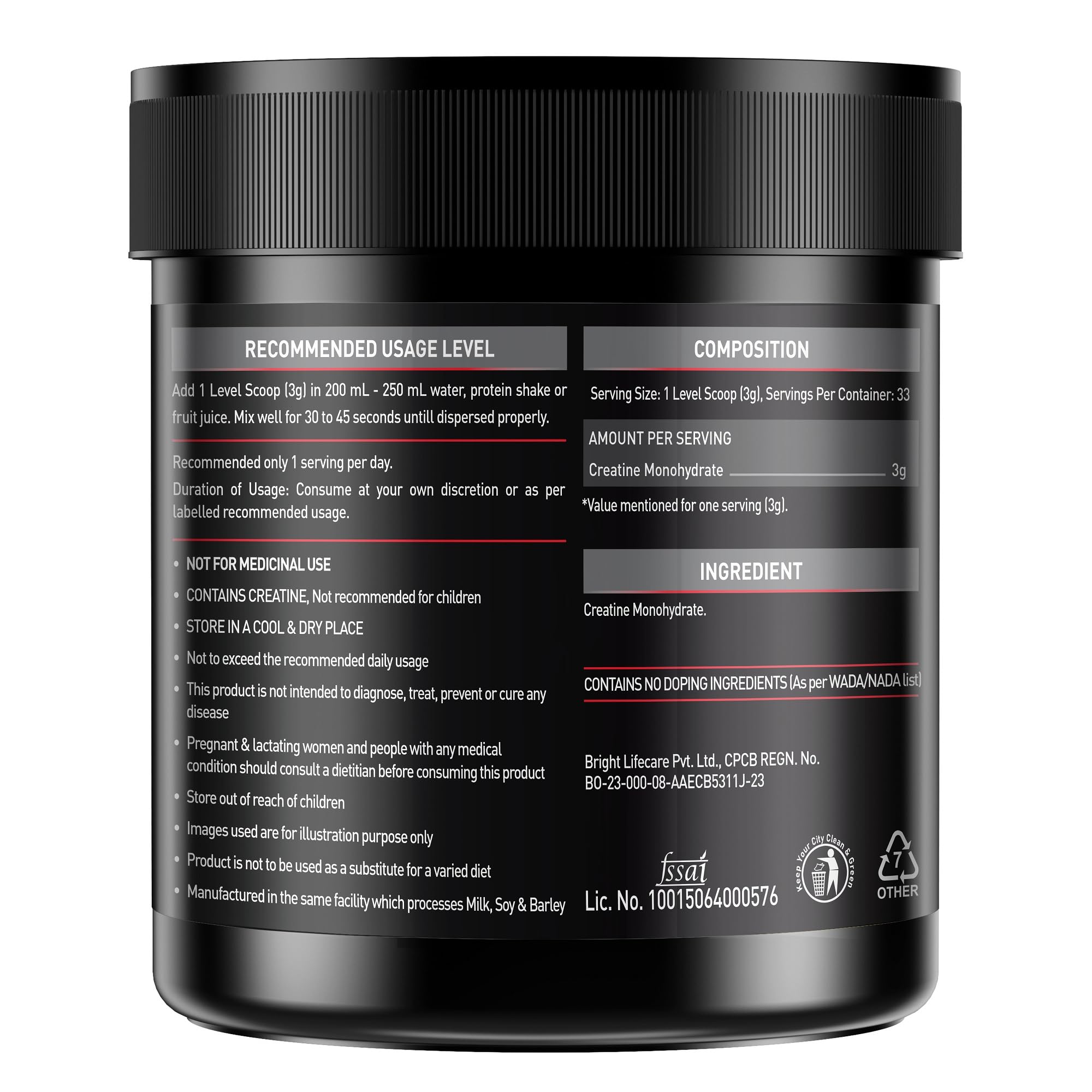 MuscleBlaze Micronized Creatine Monohydrate Unflavoured – Trustified Certified (100 g / 33 Servings) + BPA-Free Shaker | Pack of 2