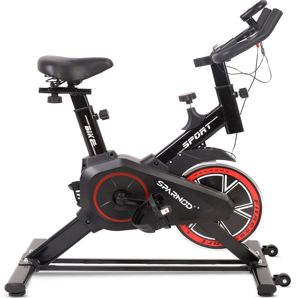 Sparnod Fitness SSB-08 Spin Bike – 8 kg Flywheel, Silent Belt Drive, LED Console