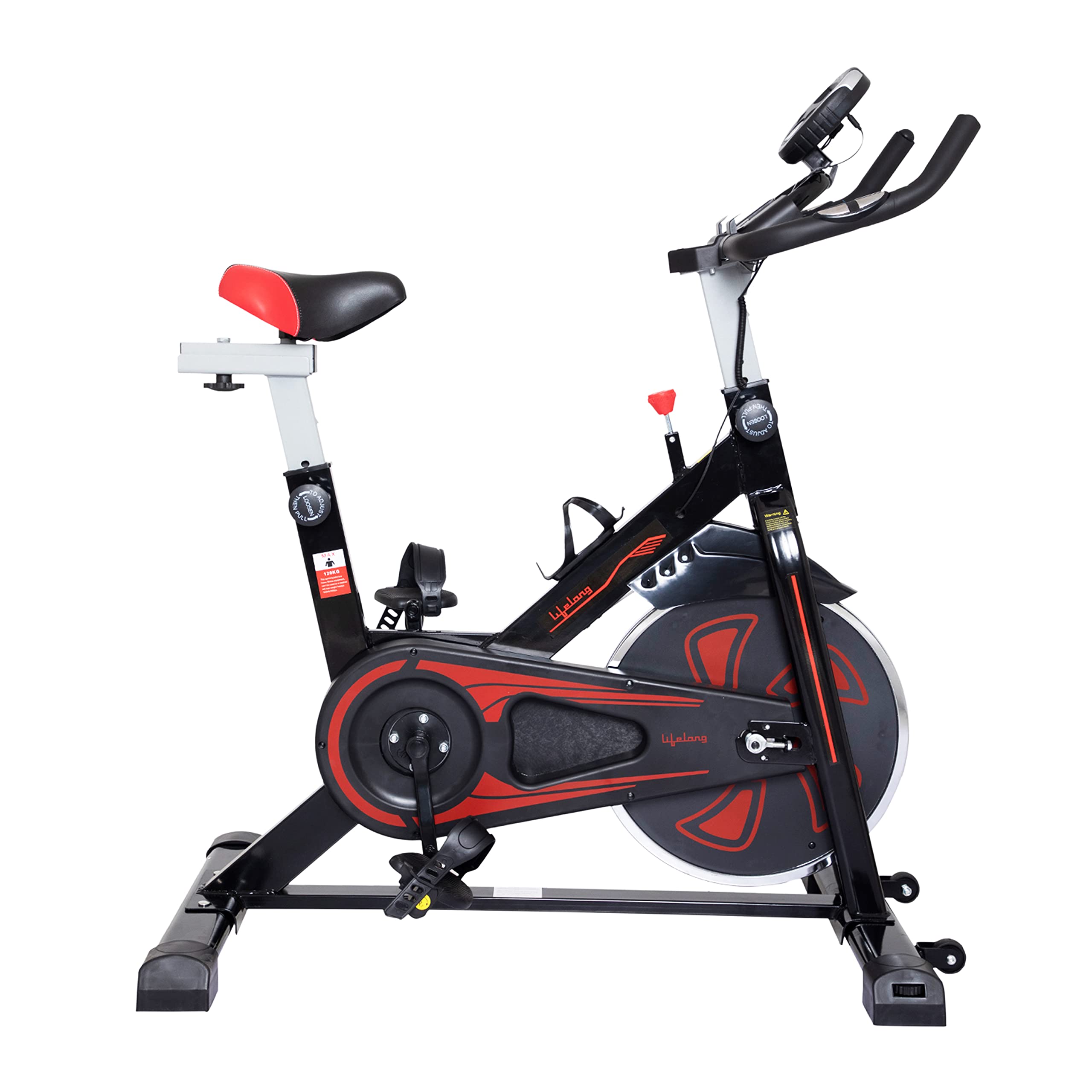Lifelong LLF45 Fit Pro Spin Bike – 6 kg Flywheel, Adjustable Resistance & Heart-Rate Sensor