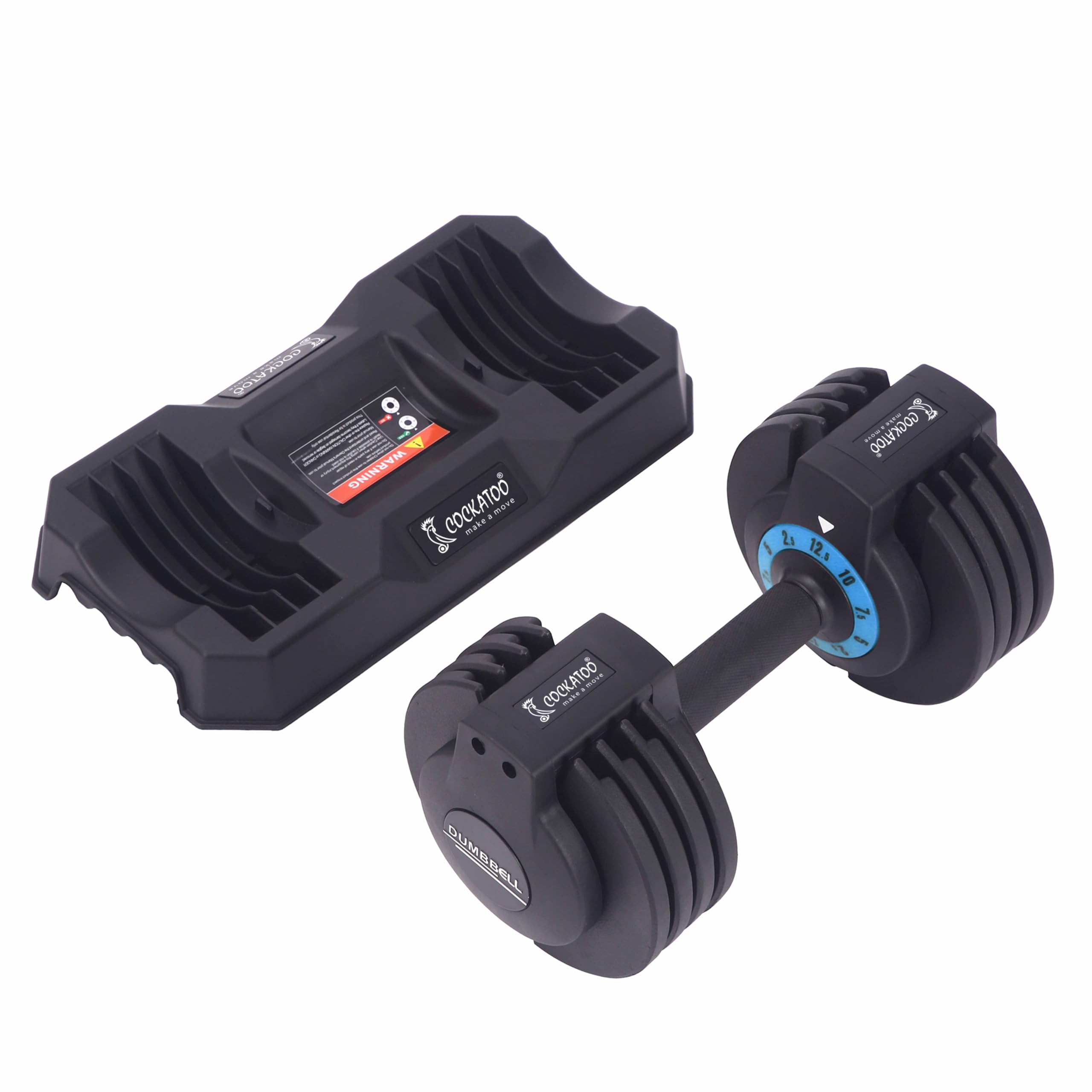 Cockatoo RDB01 Professional Adjustable Dumbbell – 2.5 kg to 12.5 kg Compact Strength Trainer