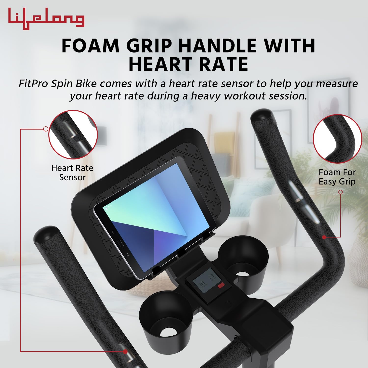 Lifelong Adjustable Resistance Flywheel Bike – Compact Upright Exercise Cycle for Home Workouts