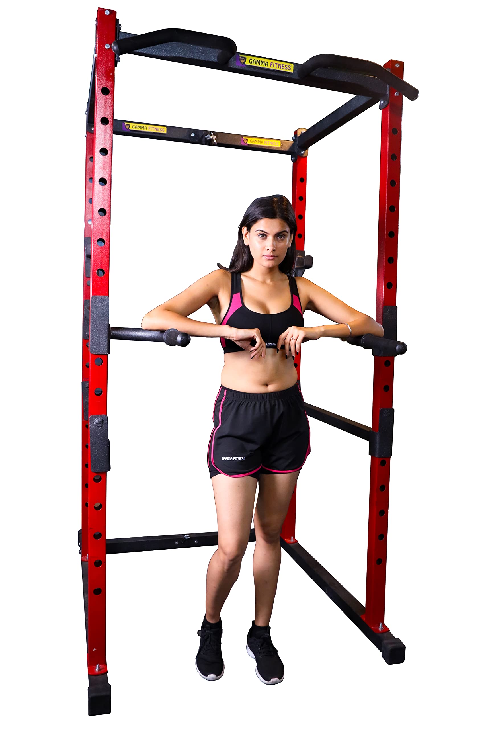 Gamma Fitness PR-04 Power Squat Rack & Adjustable Bench Combo – 800 kg Safety Load, 2.5″ Steel Frame, Laser-Cut Build