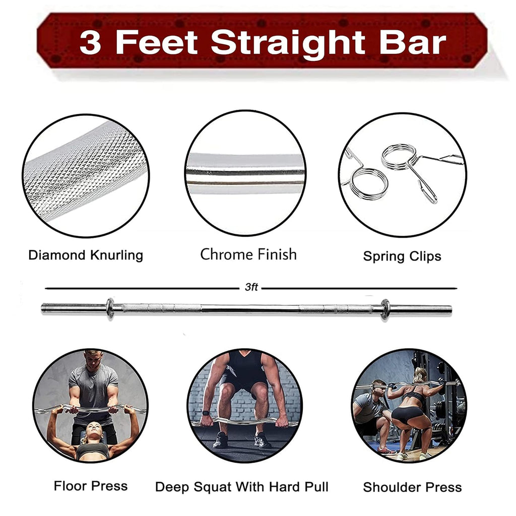 BULLAR Adjustable Home Gym Set – PVC Weight Plates with Straight & Dumbbell Rods (8–20 kg)