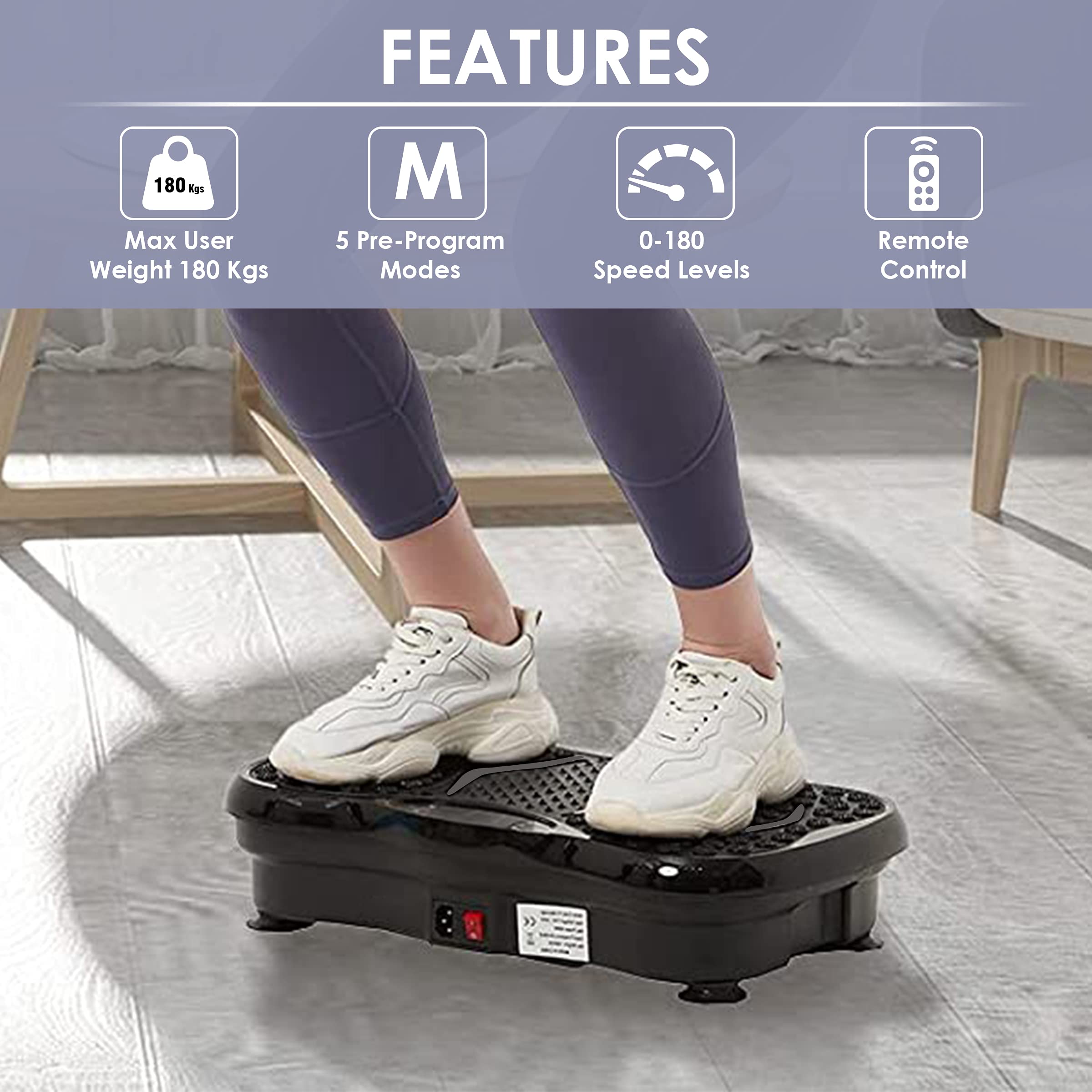 AGARO Alpha Crazyfit Vibration Plate Massager – 5-Mode Whole-Body Fitness Machine