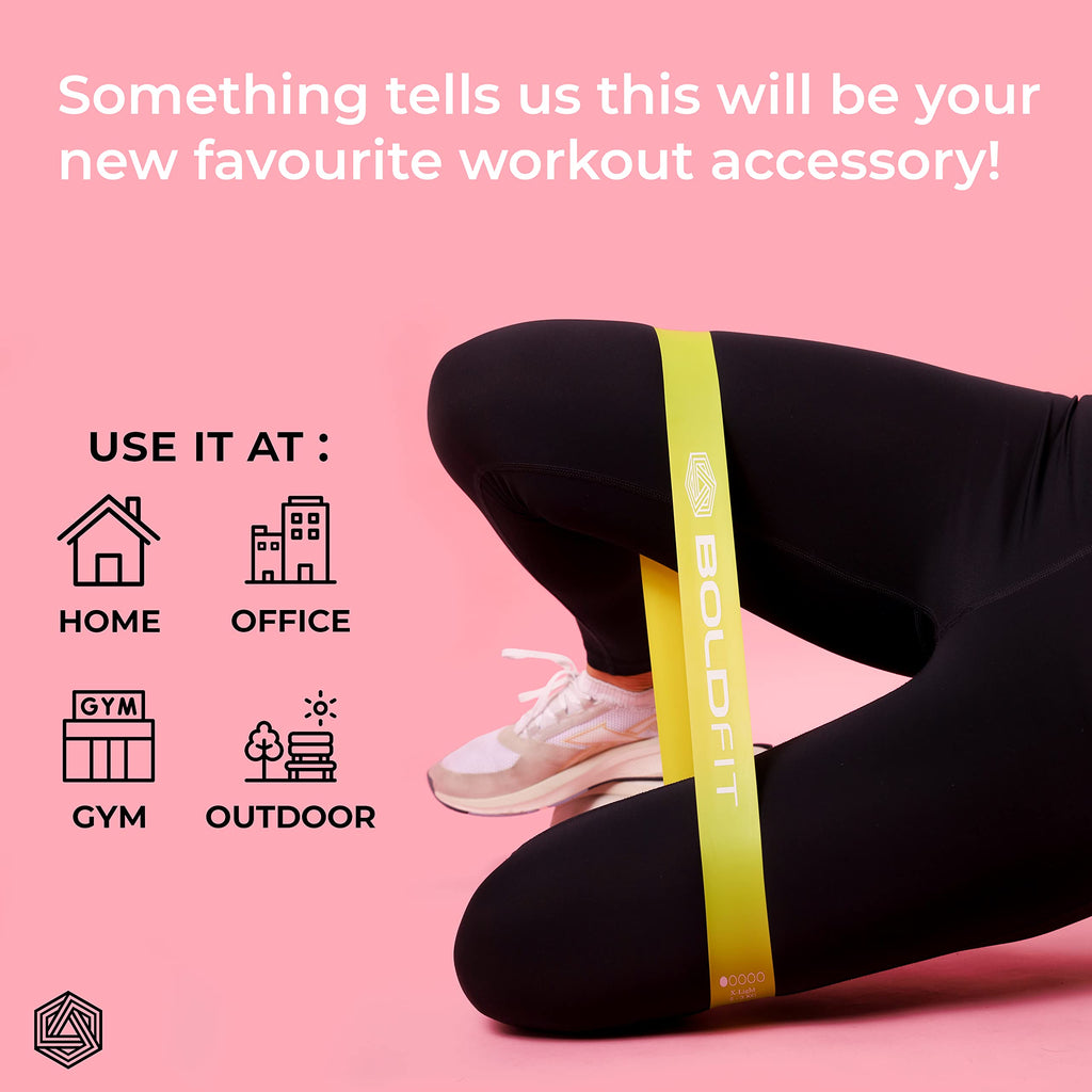 Boldfit Mini Loop Resistance Bands – Multicolor Heavy Set of 3 for Glute, Hip & Full-Body Training