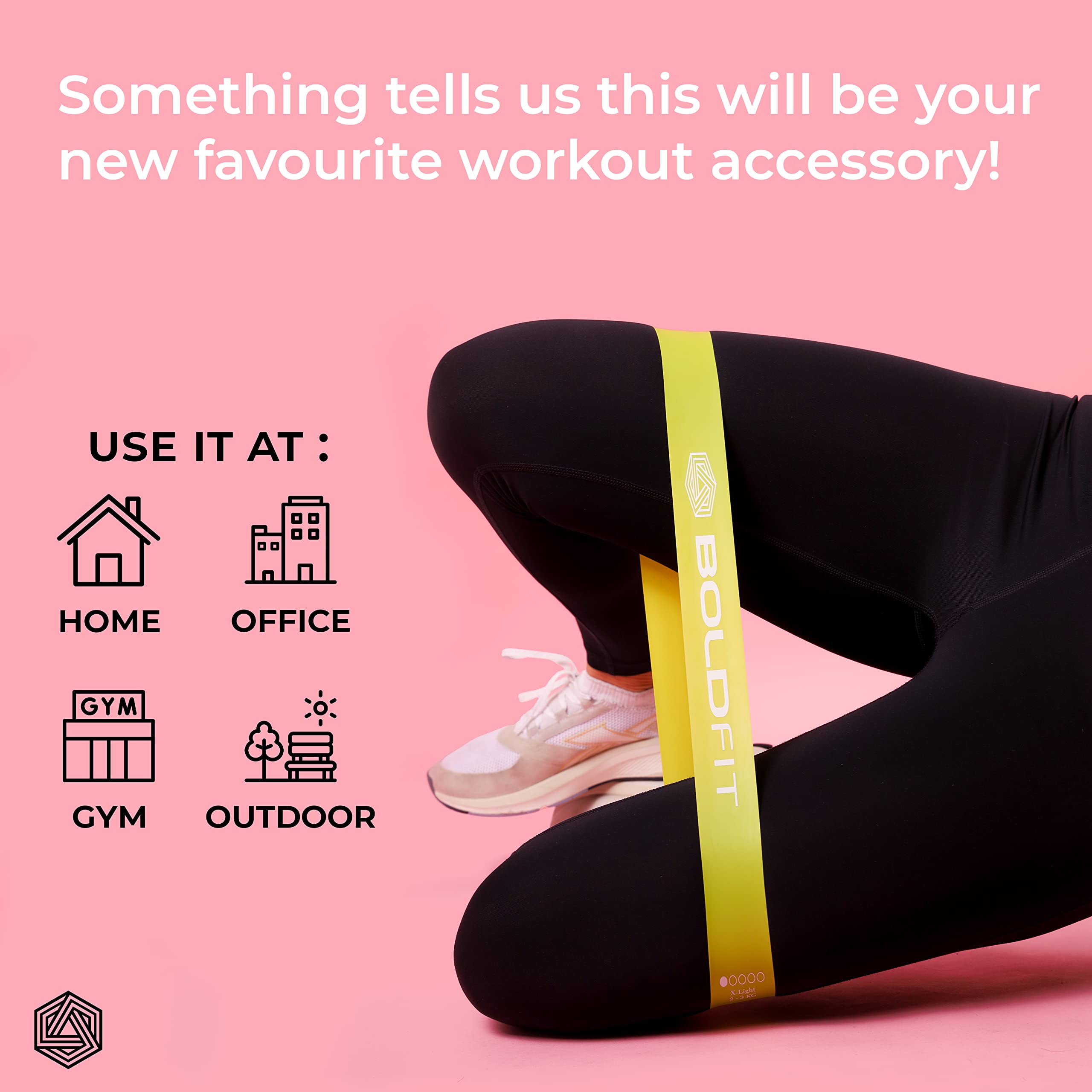 Boldfit Mini Loop Resistance Bands – Multicolor Heavy Set of 3 for Glute, Hip & Full-Body Training