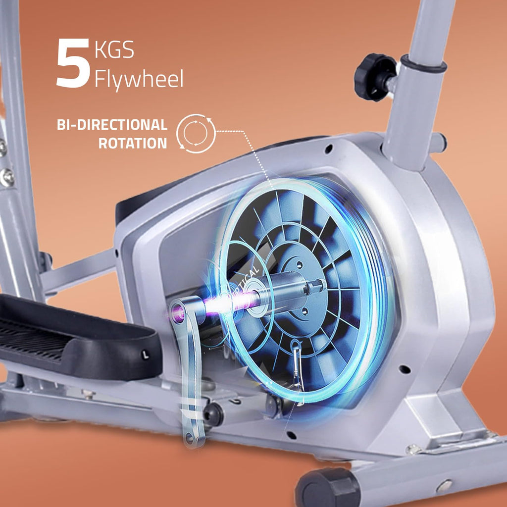 Welcare WC6044 Elliptical Cross Trainer – 5 kg Flywheel, 8 Magnetic Resistance Levels, Adjustable Seat
