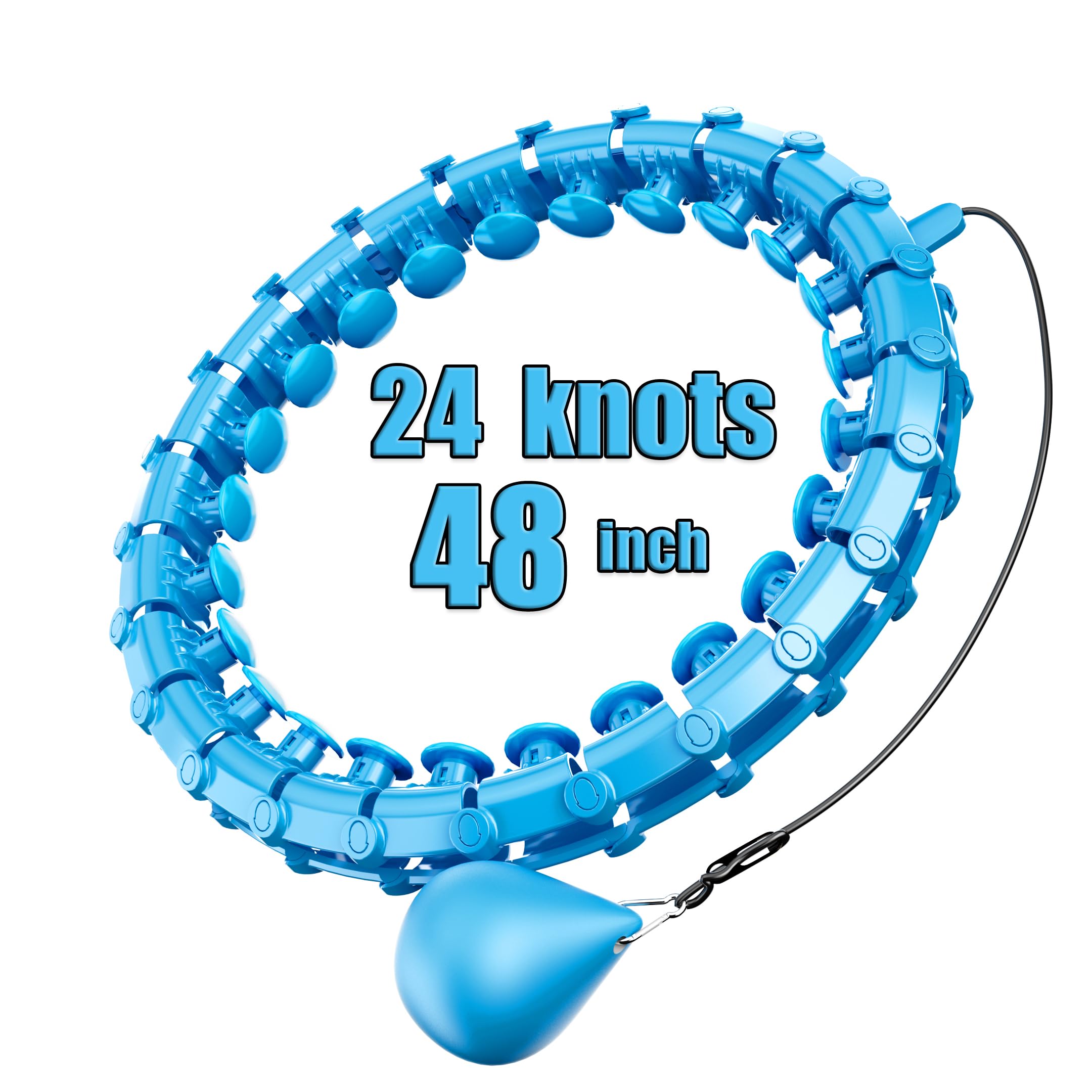 Dumoyi Smart Weighted Infinity Fitness Hoop – 24-Segment Adjustable Waist Hoop with Massage Rollers