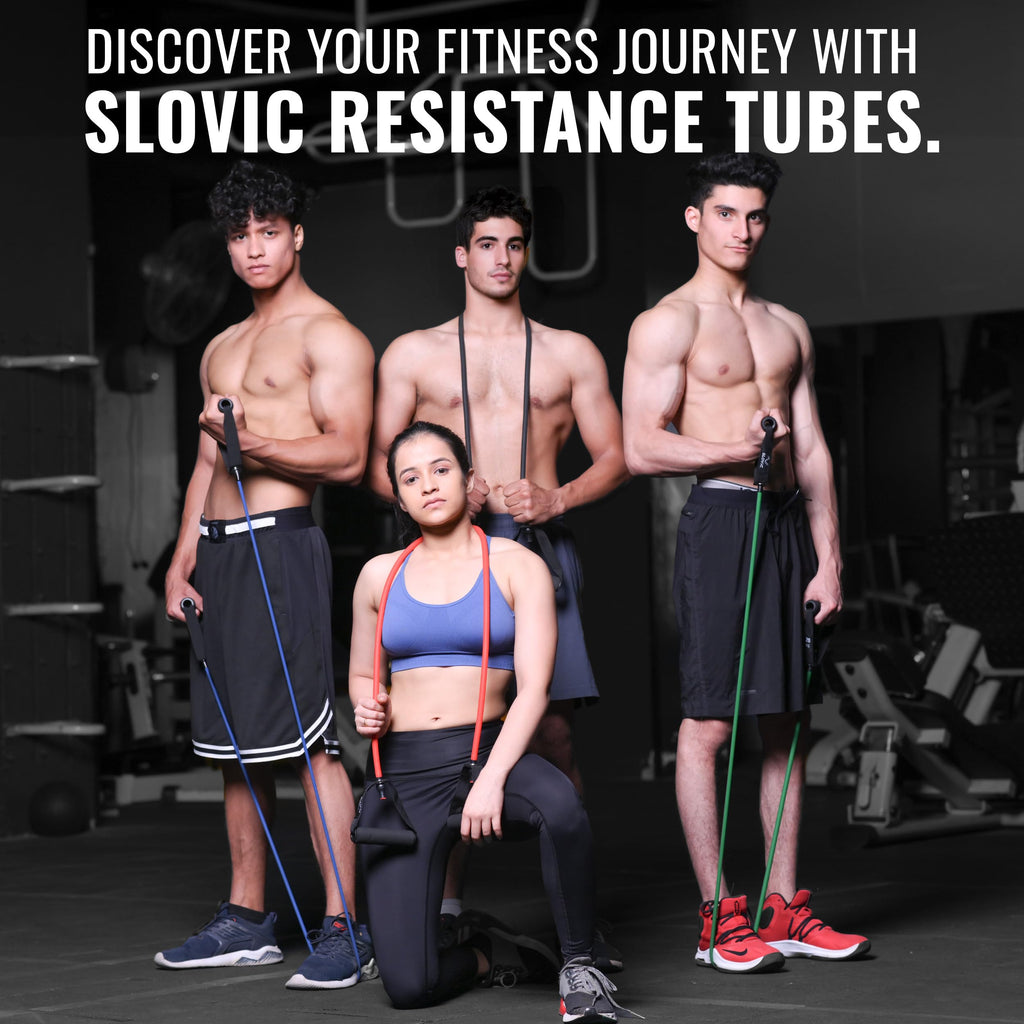 SLOVIC 25 kg Resistance Tube – Natural Latex Band with Foam Handles & Door Anchor