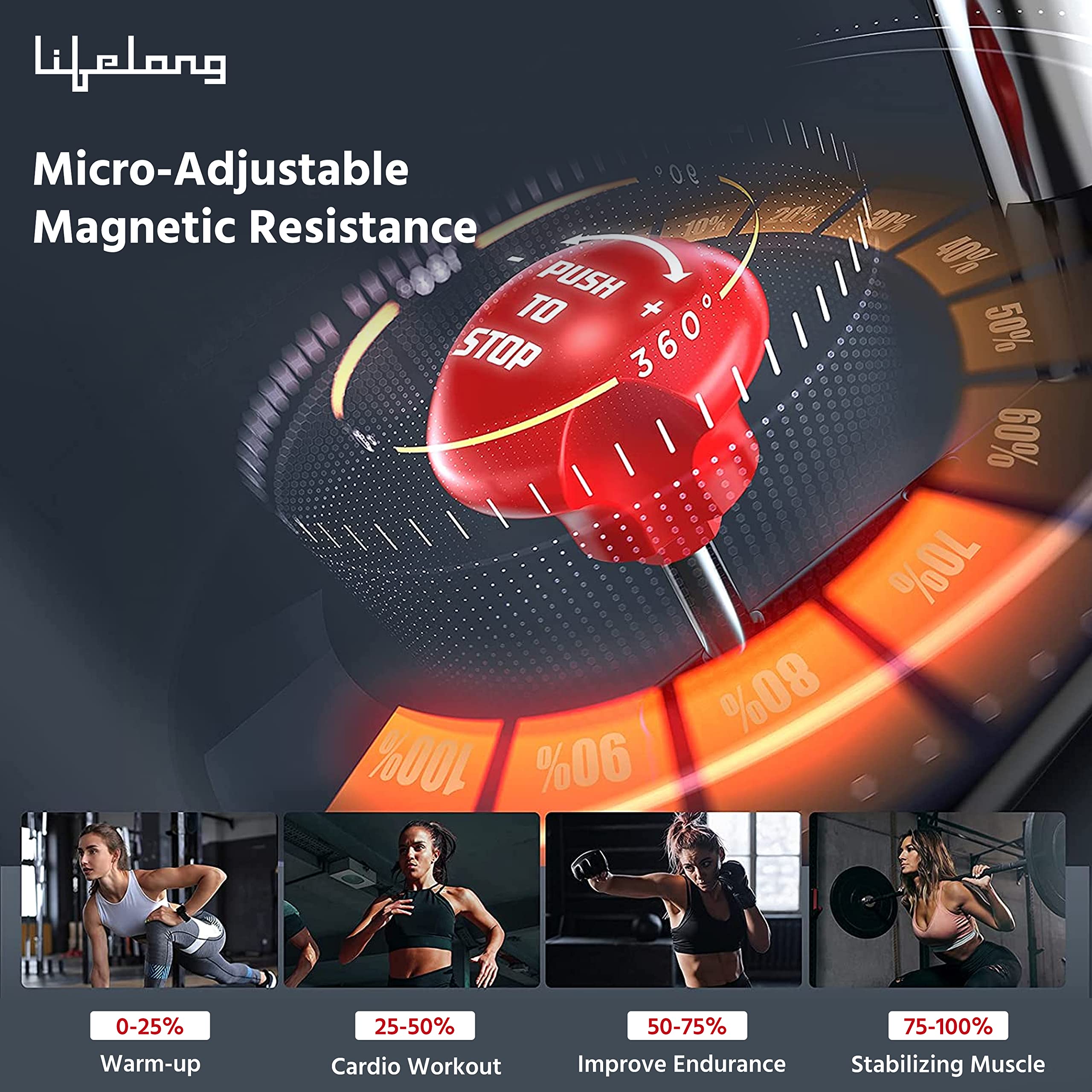 Lifelong LLF89 Fit Pro Spin Bike – 8 kg Flywheel, LCD Monitor & Heart-Rate Sensor