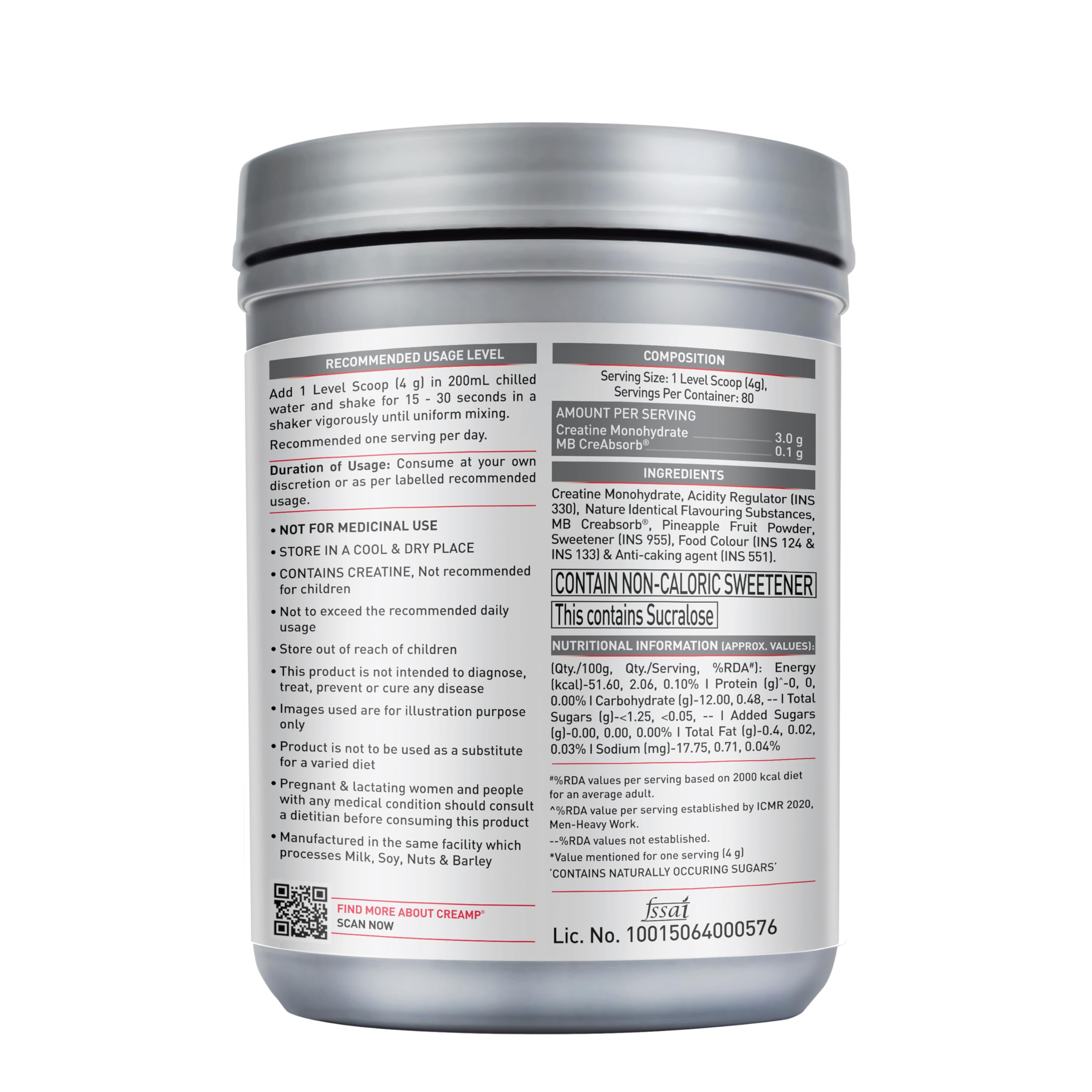 MuscleBlaze CreAMP Micronised Creatine Monohydrate – Trustified Certified, Unflavoured / Flavored, High Absorption Formula