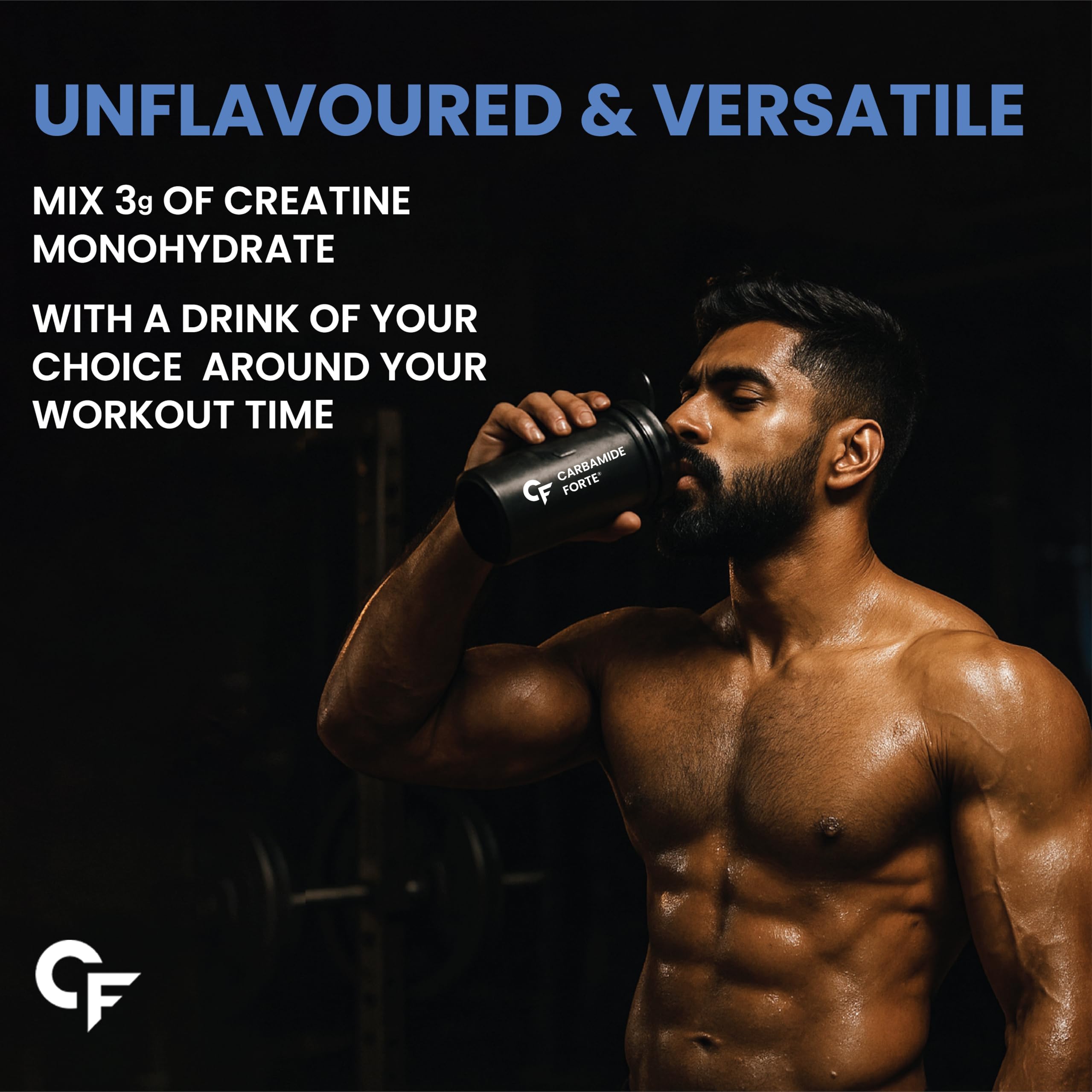 Carbamide Forte Micronized Creatine Monohydrate – Pure, Unflavoured 100 g / 33 Servings Strength & Recovery Booster