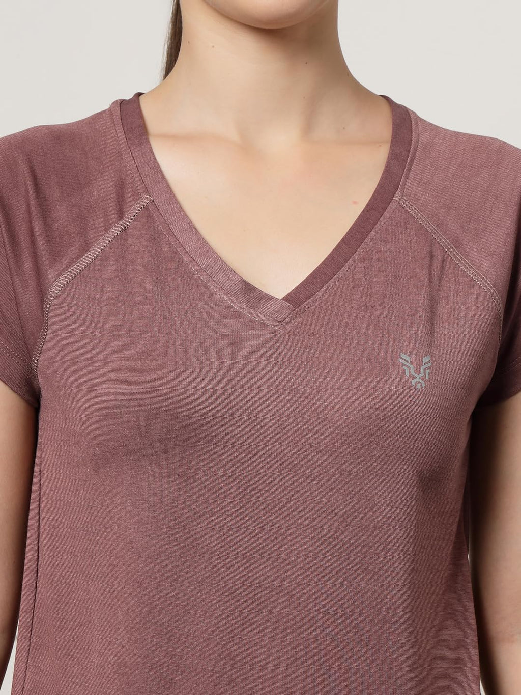 UZARUS Women's V-Neck Regular Fit Gym T-Shirt – Lavender