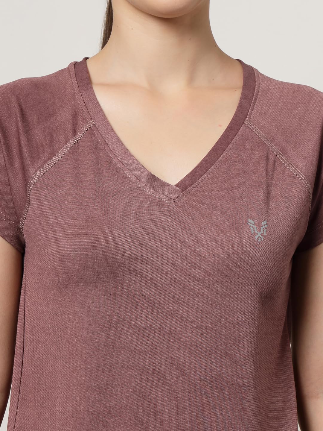 UZARUS Women's V-Neck Regular Fit Gym T-Shirt – Lavender