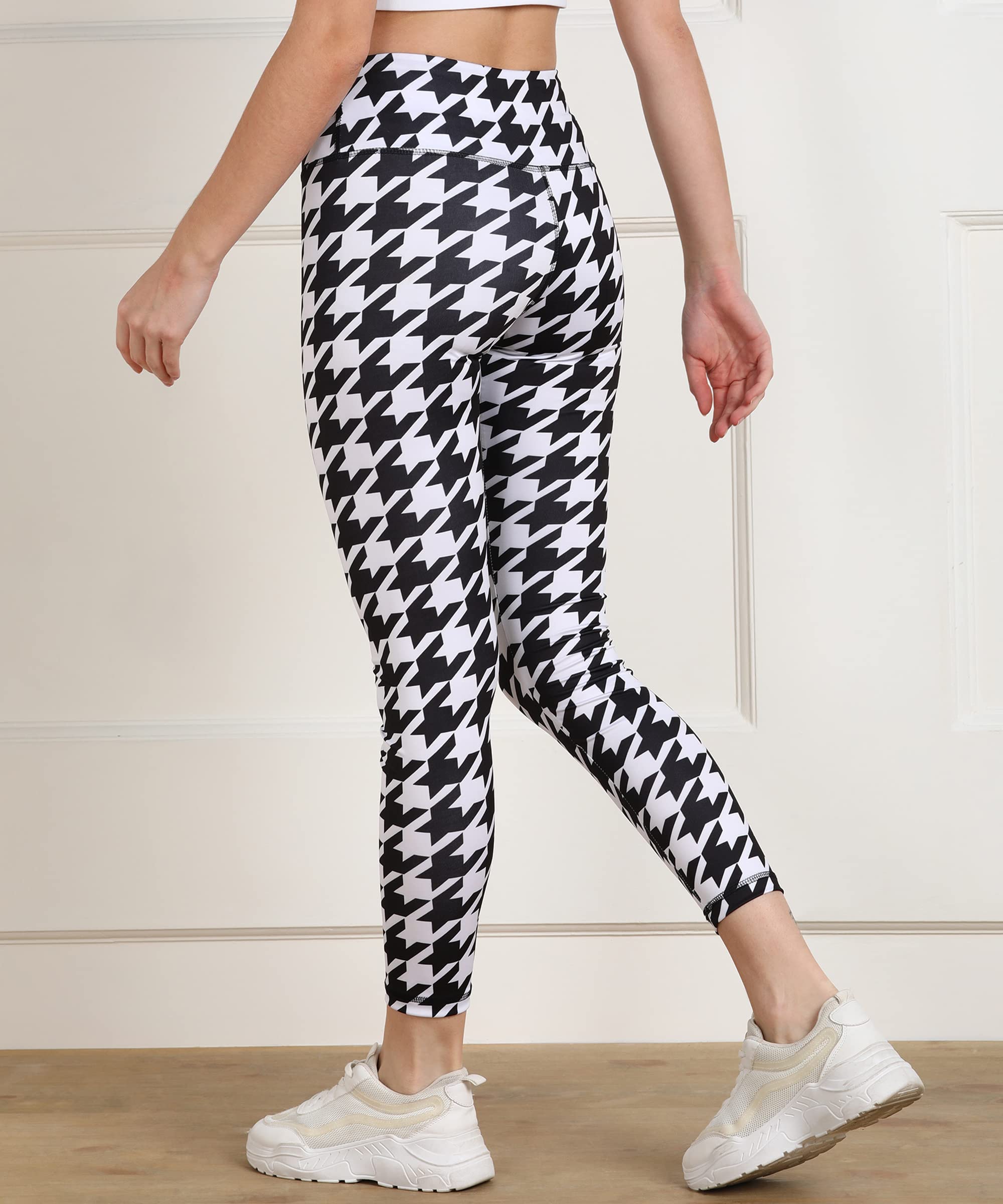 Rock Paper Scissors Stretchable Leggings – Premium Polyester, High-Waist, Black