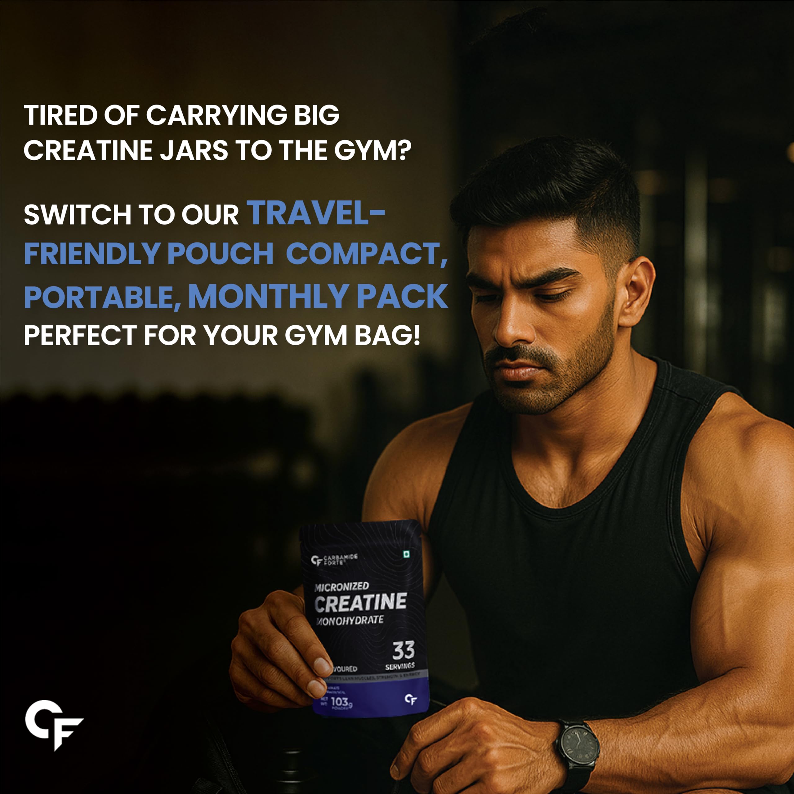 Carbamide Forte Micronized Creatine Monohydrate – Pure, Unflavoured 100 g / 33 Servings Strength & Recovery Booster