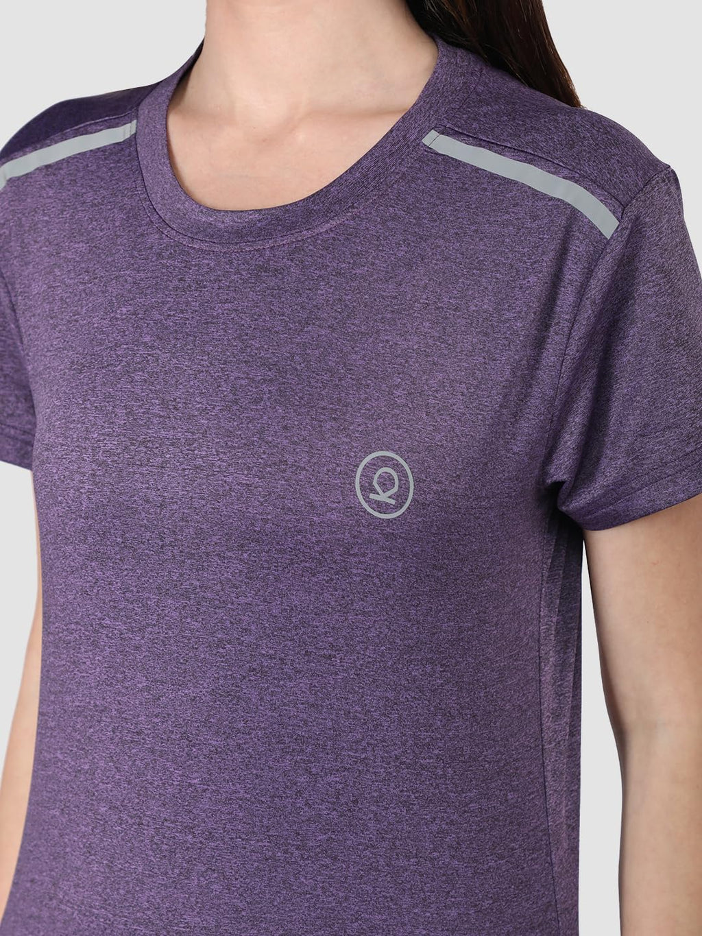 Chkokko Women's Selfpurple Active Sportswear Quick Dry Gym T-Shirt – Half Sleeve, Regular Fit