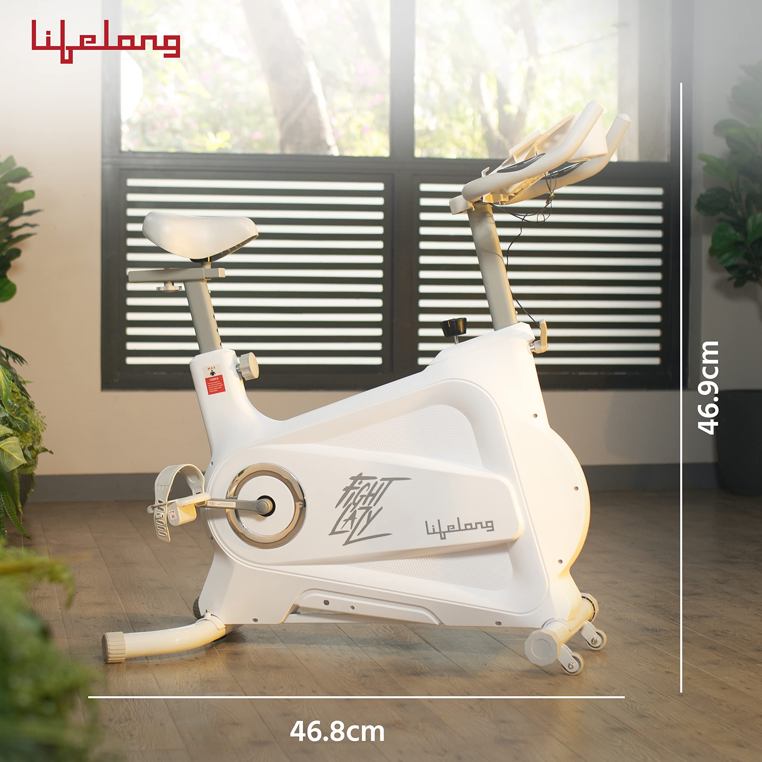 Lifelong LLSB06 Fit Pro Spin Bike – 8 kg Flywheel, Heart-Rate Sensor & LCD Monitor