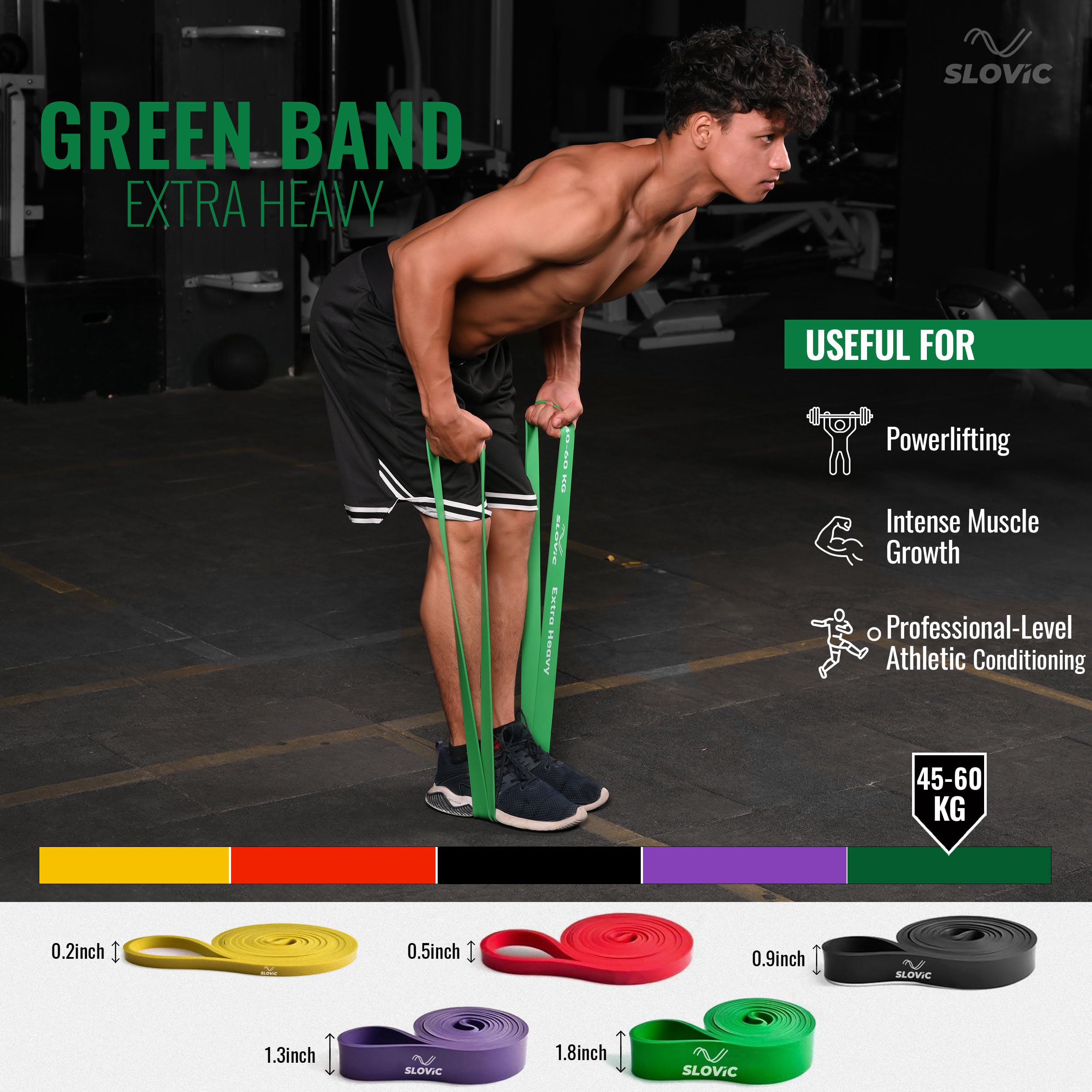 Slovic Heavy-Duty Resistance Band – Natural Latex, Full-Body Workout & Pull-Up Assist (≈60 kg