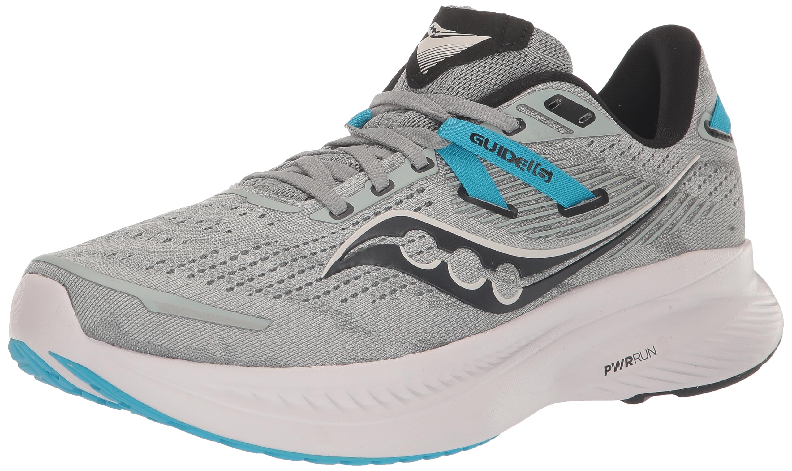 Saucony Guide 17 Running Shoes – Men's Stability Sneakers in Concrete/VIZIBLUE for Daily Training & Long Runs