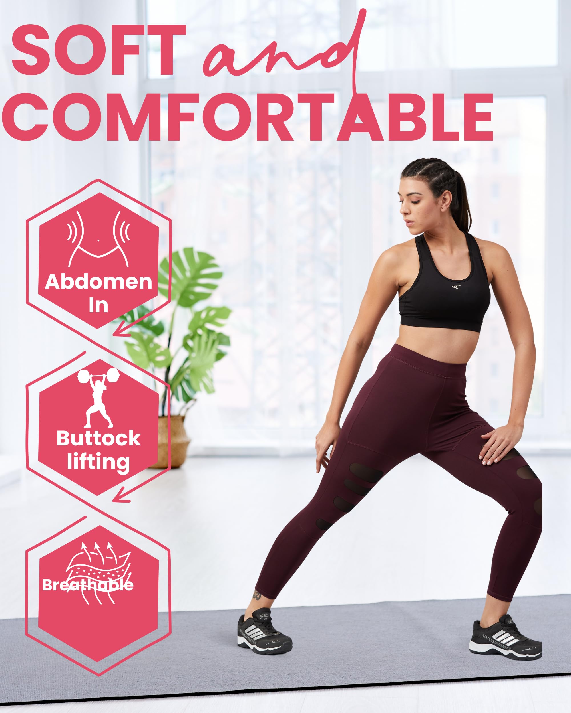 BLINKIN Women’s Patchwork & Mesh Fitness Leggings – 4-Way Stretch (M–XXL)