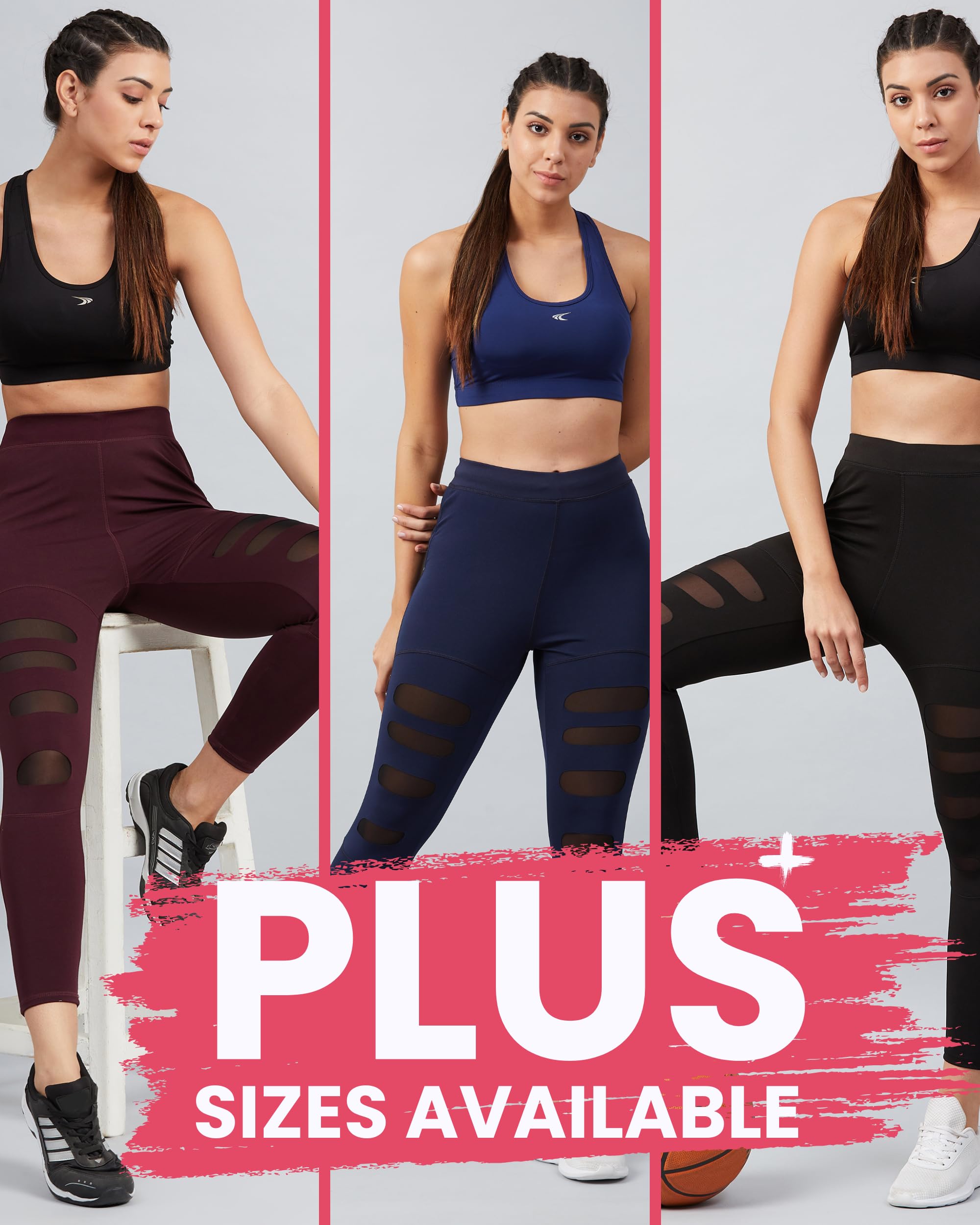BLINKIN Women’s Patchwork & Mesh Fitness Leggings – 4-Way Stretch (M–XXL)
