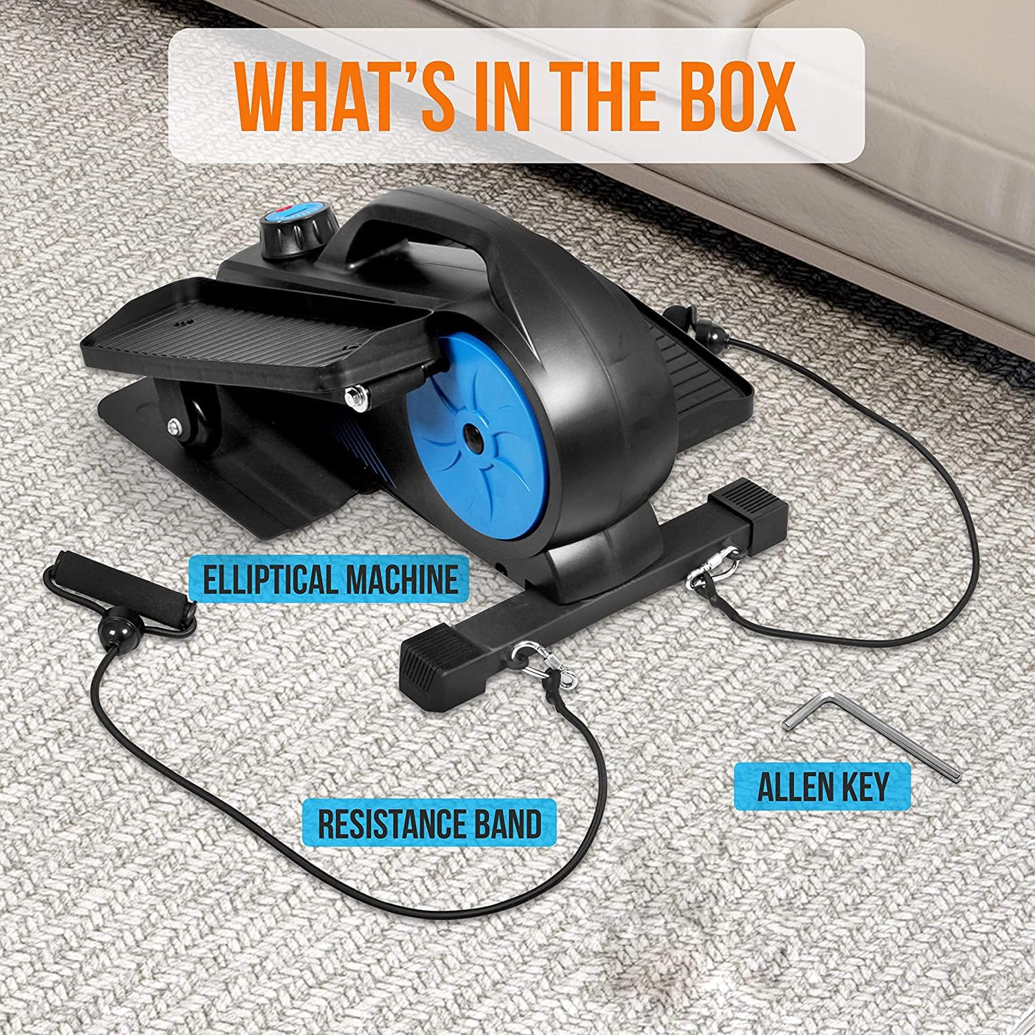 Dolphy Portable Mini Magnetic Elliptical – 8 Resistance Levels, LCD Monitor, Compact & Quiet